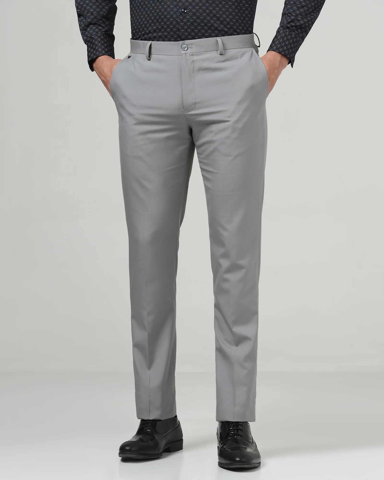 Grey Solid Trouser - Luis - Image 3