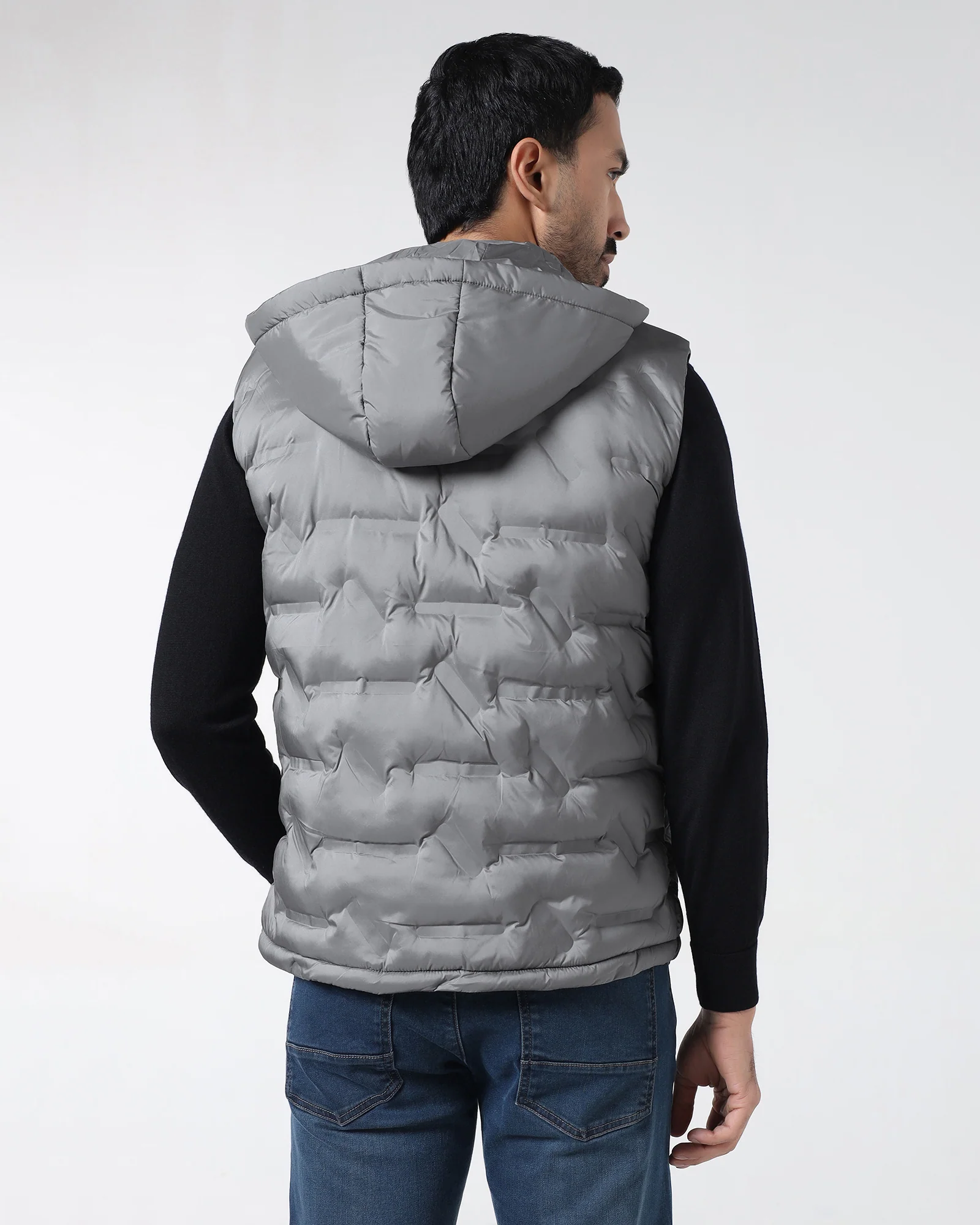 Grey Solid Zipper Jacket - Nebraska - Image 2