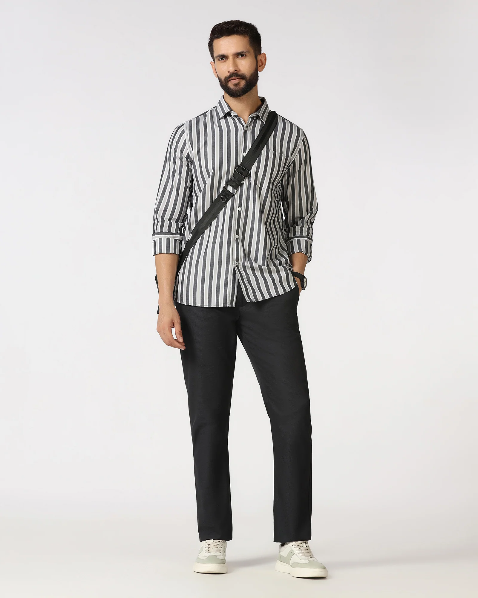 Grey Stripe Shirt - Gerran - Image 8