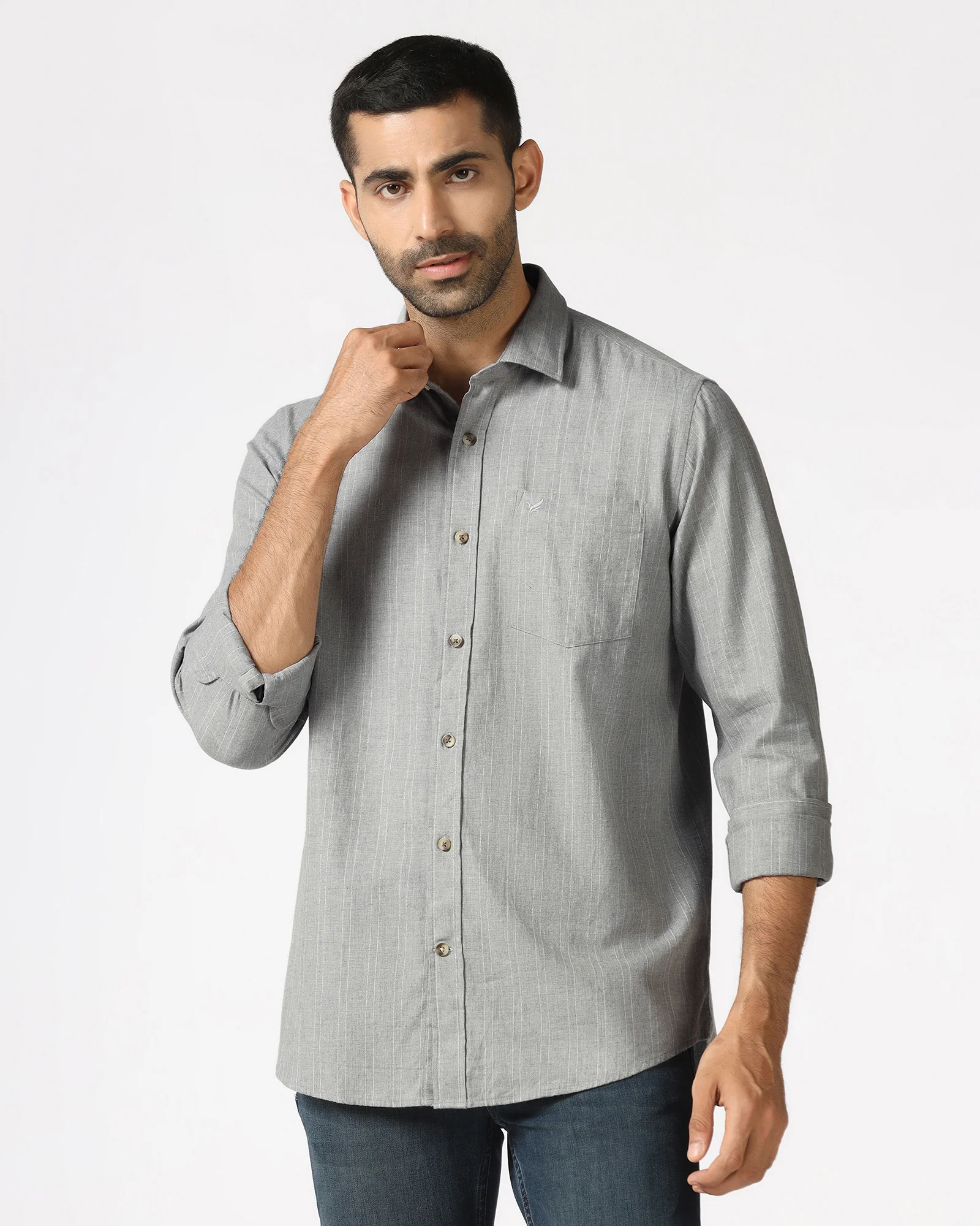 Grey Stripe Shirt - Numo