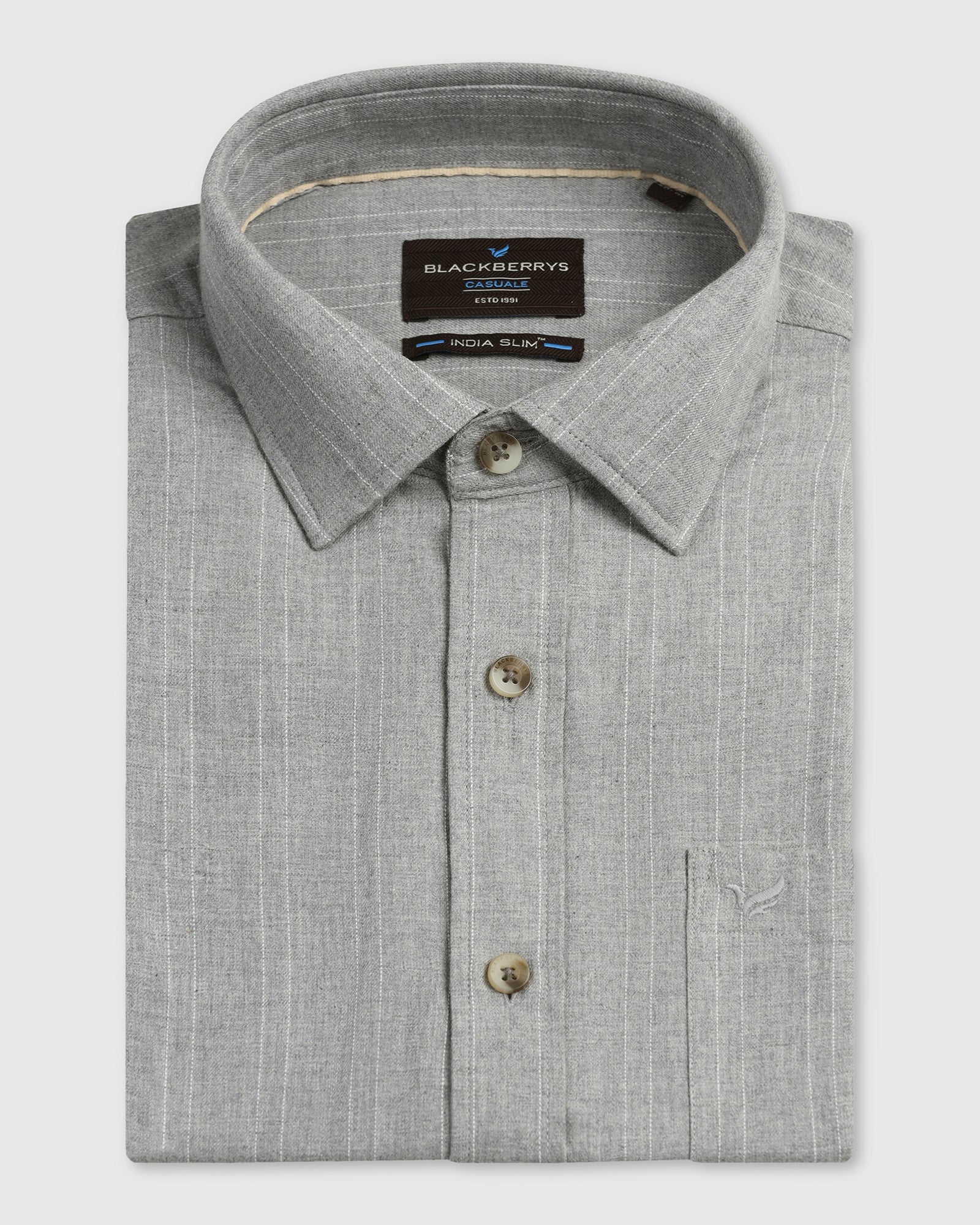 Grey Stripe Shirt - Numo - Image 5
