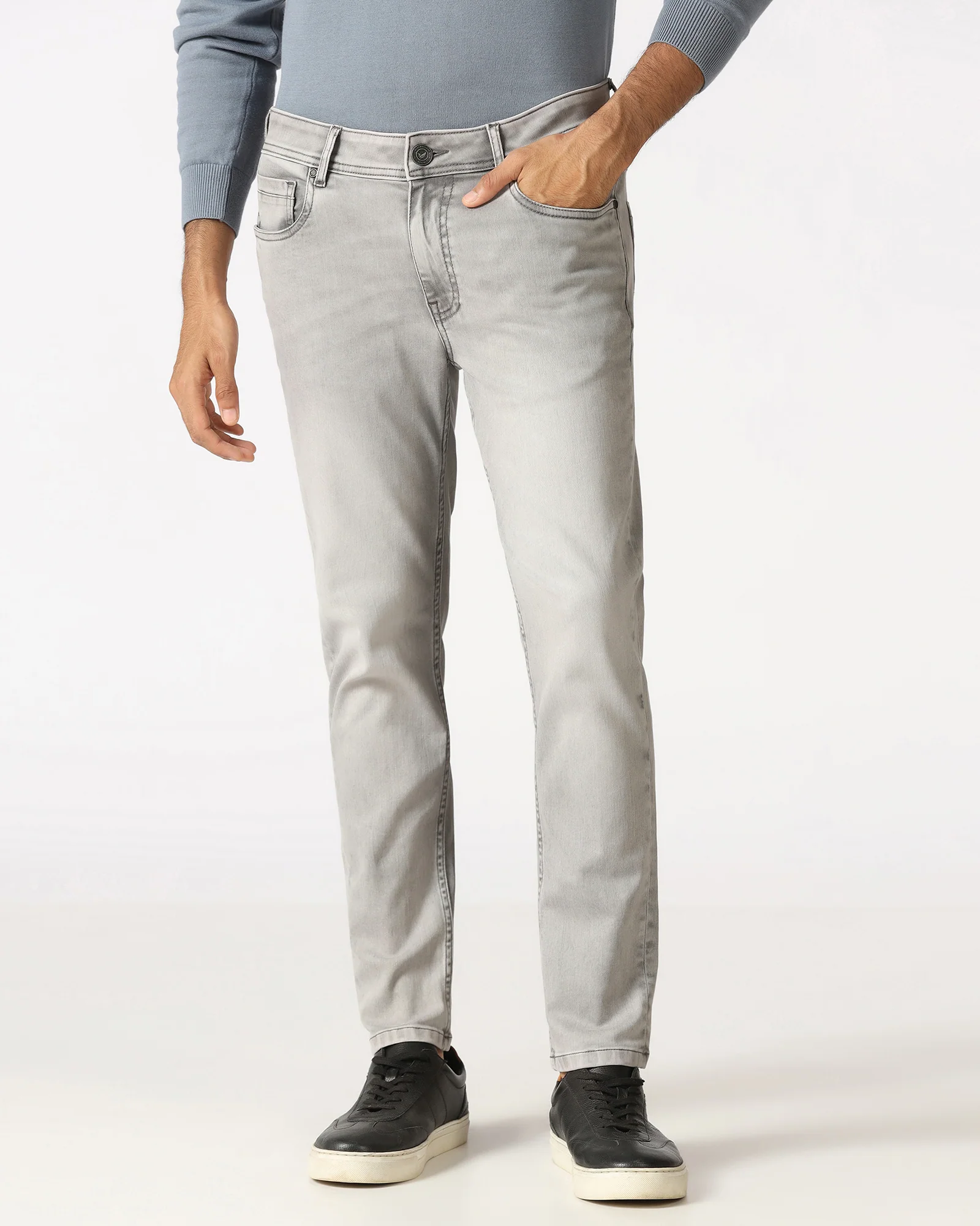 Grey Superflex Skinny Cropped Jeans - Benno - Image 3