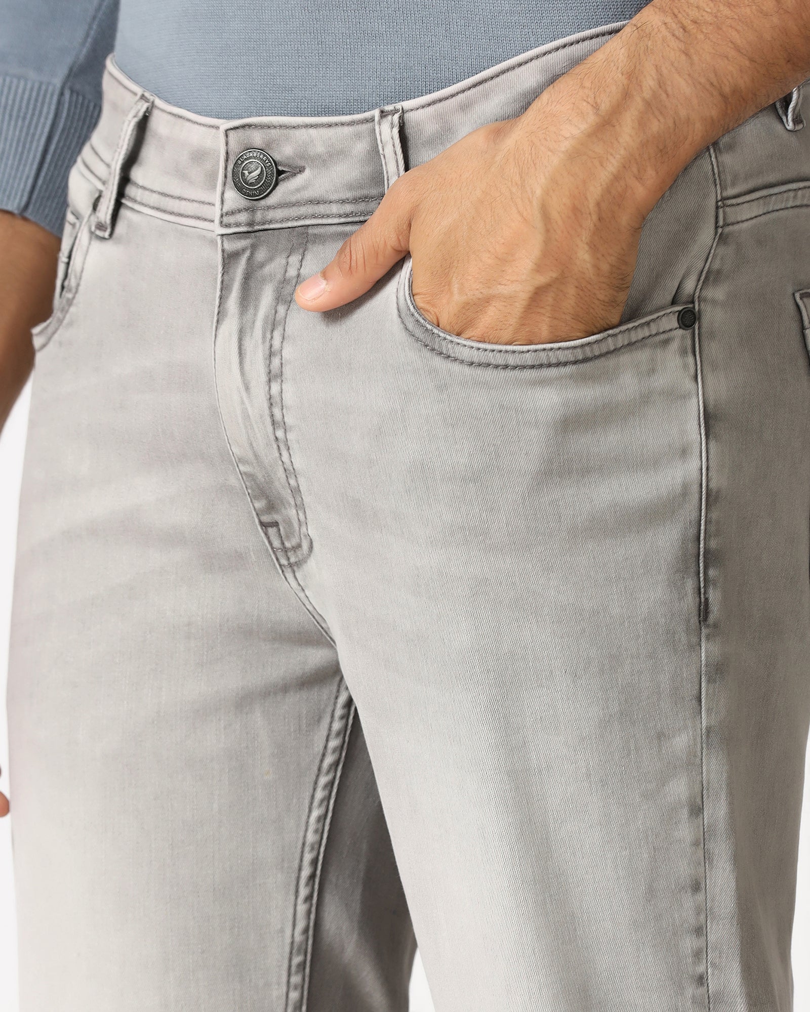 Grey Superflex Skinny Cropped Jeans - Benno - Image 4