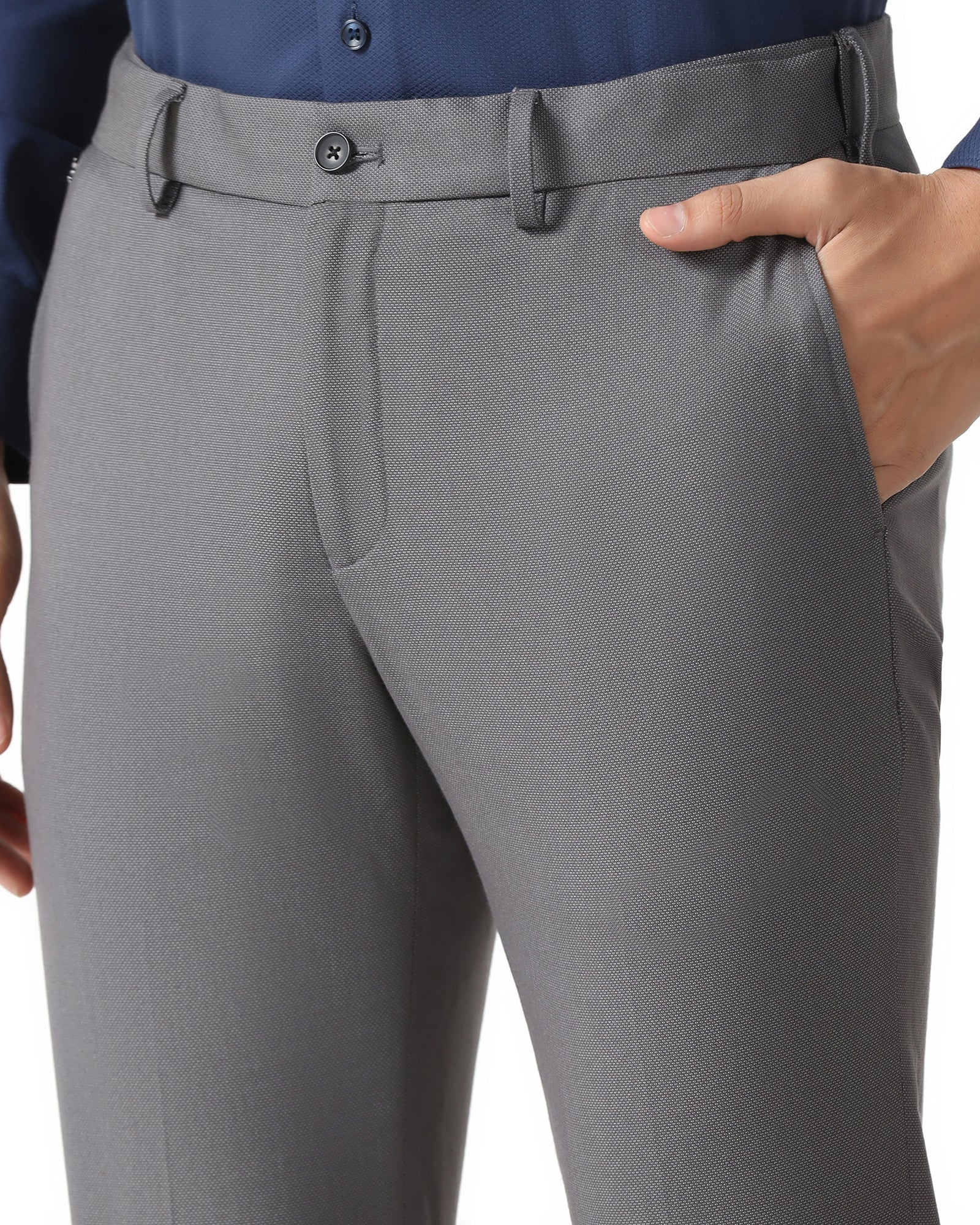Grey Technowaist Textured Trouser - Hennessy - Image 4