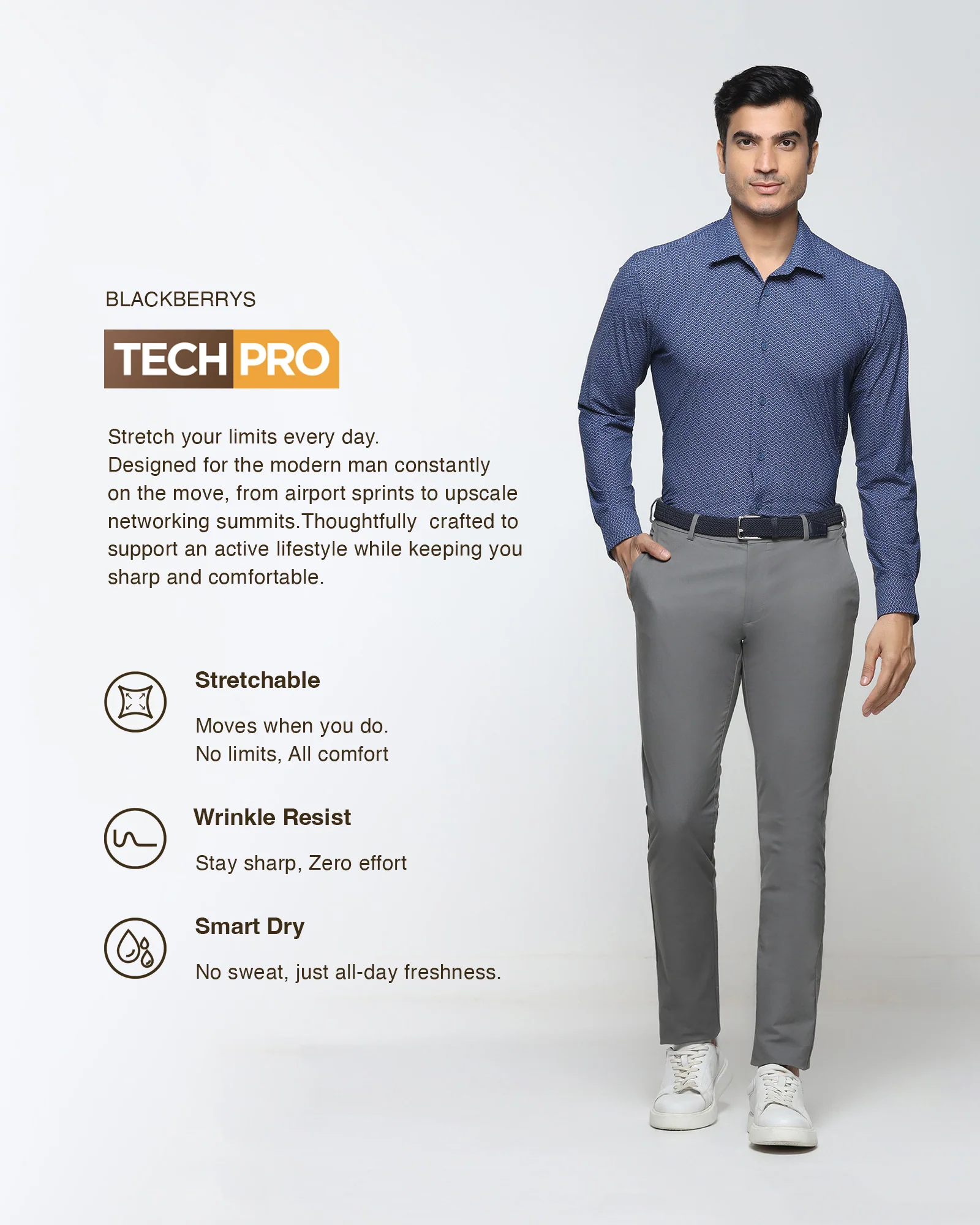 Grey TechPro Textured Khakis - Rapid - Image 5