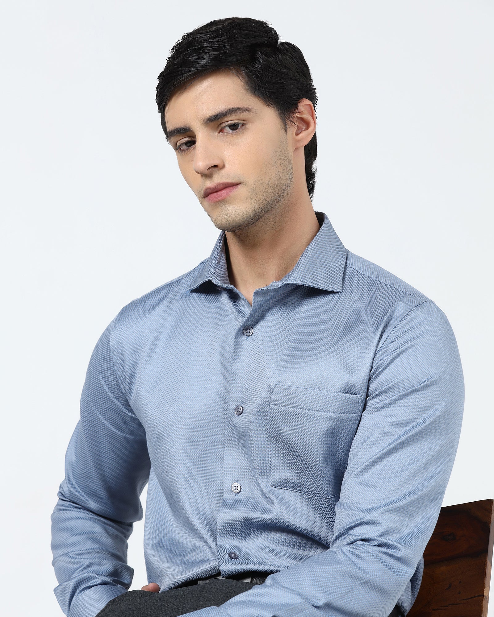 Grey Textured Shirt - Aspen - Image 8