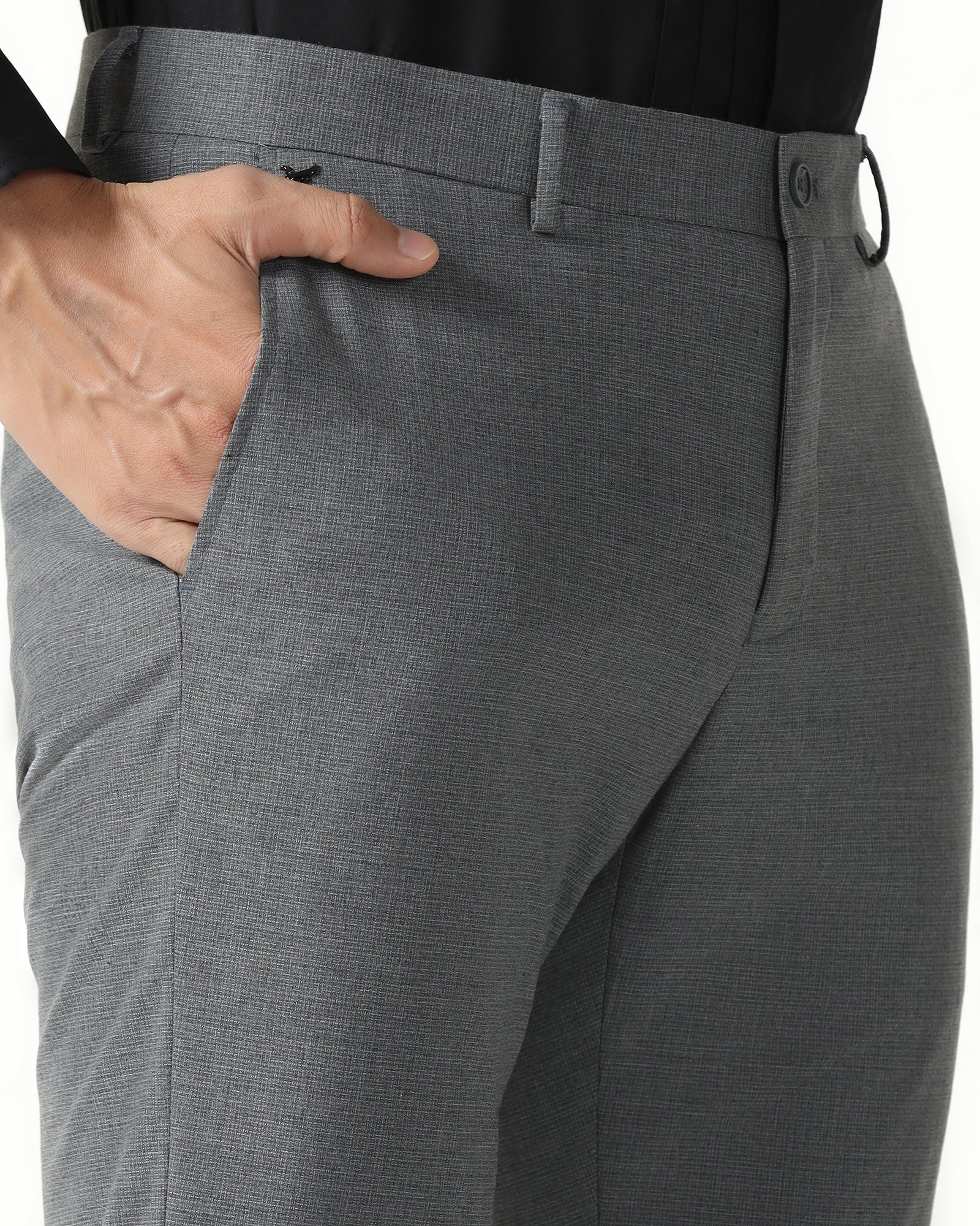 Grey Textured Trouser - Barrel - Image 4