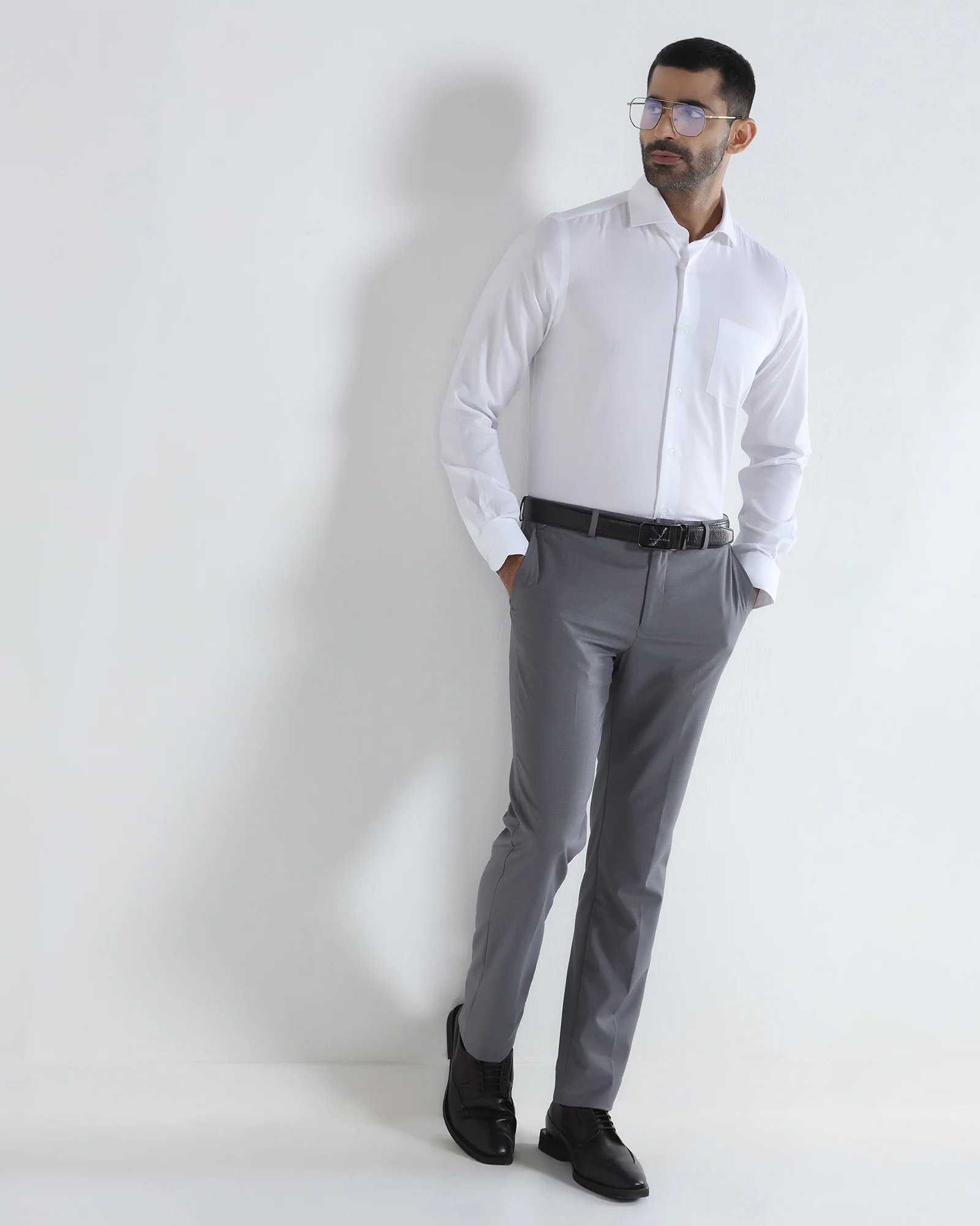 Grey Textured Trouser - Bernardo - Image 8