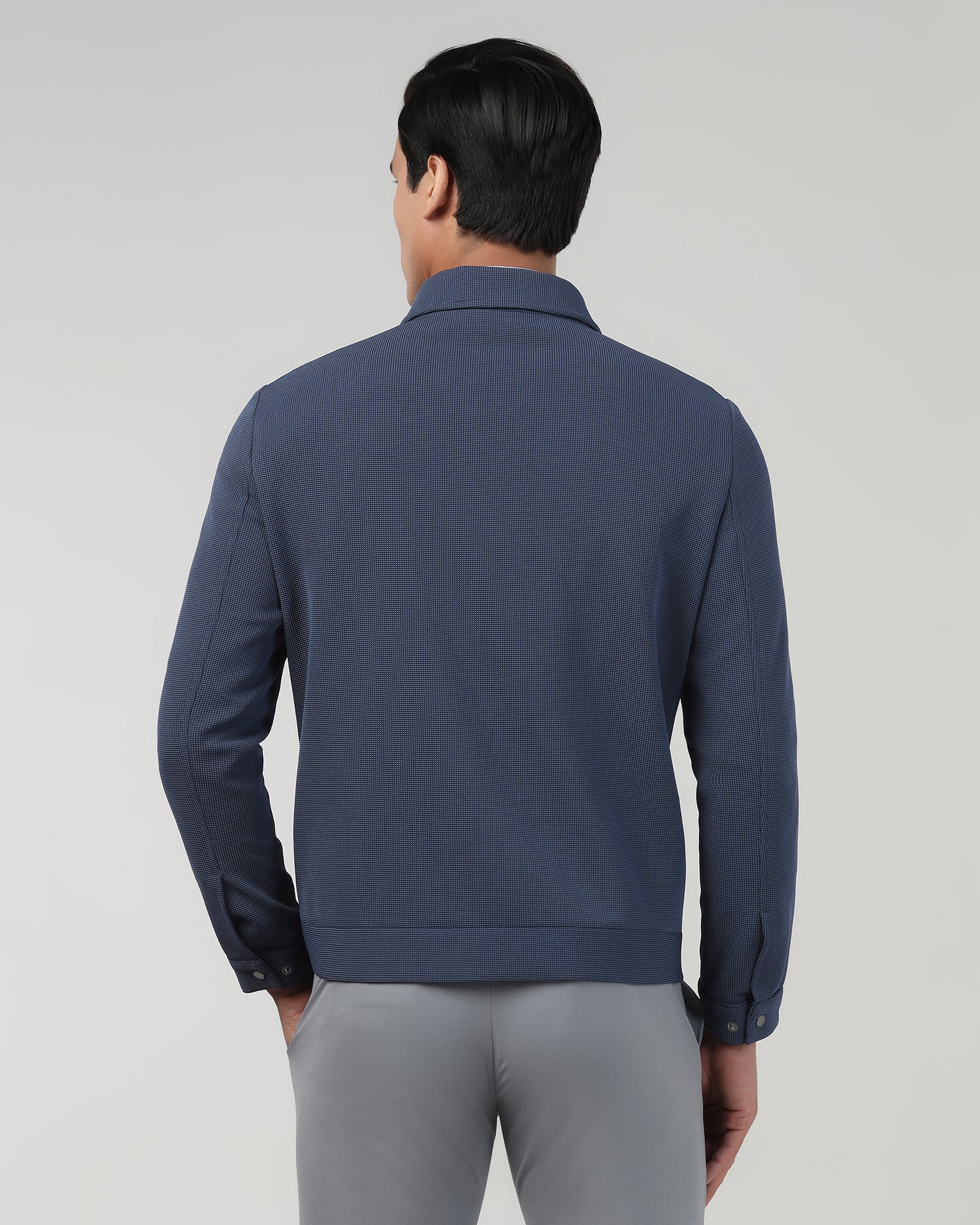 Grey Textured Zipper Jacket - Joan - Image 2