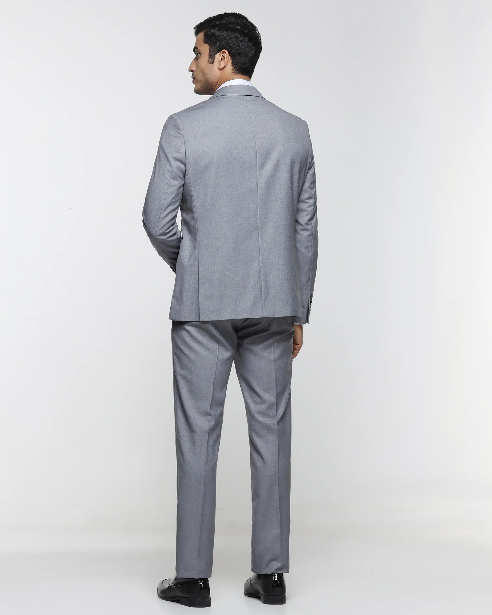 Grey Two Piece Solid Suit - Cabshot - Image 2