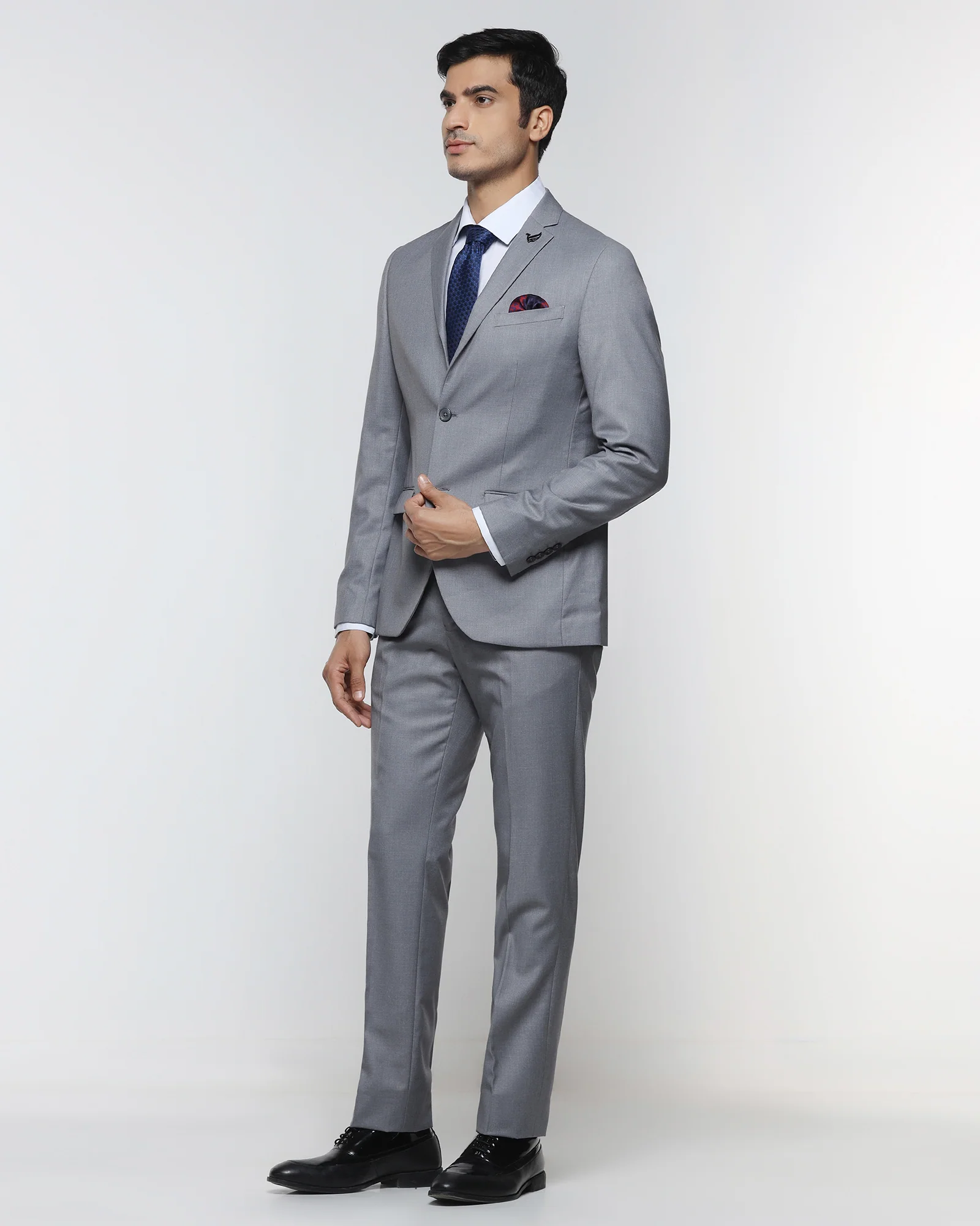 Grey Two Piece Solid Suit - Cabshot - Image 3