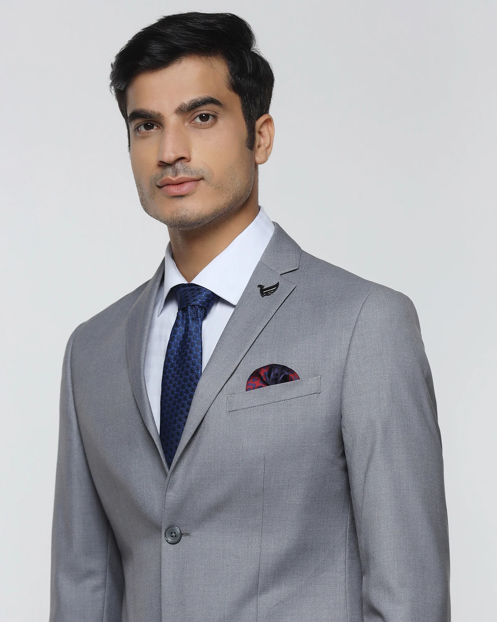 Grey Two Piece Solid Suit - Cabshot - Image 4