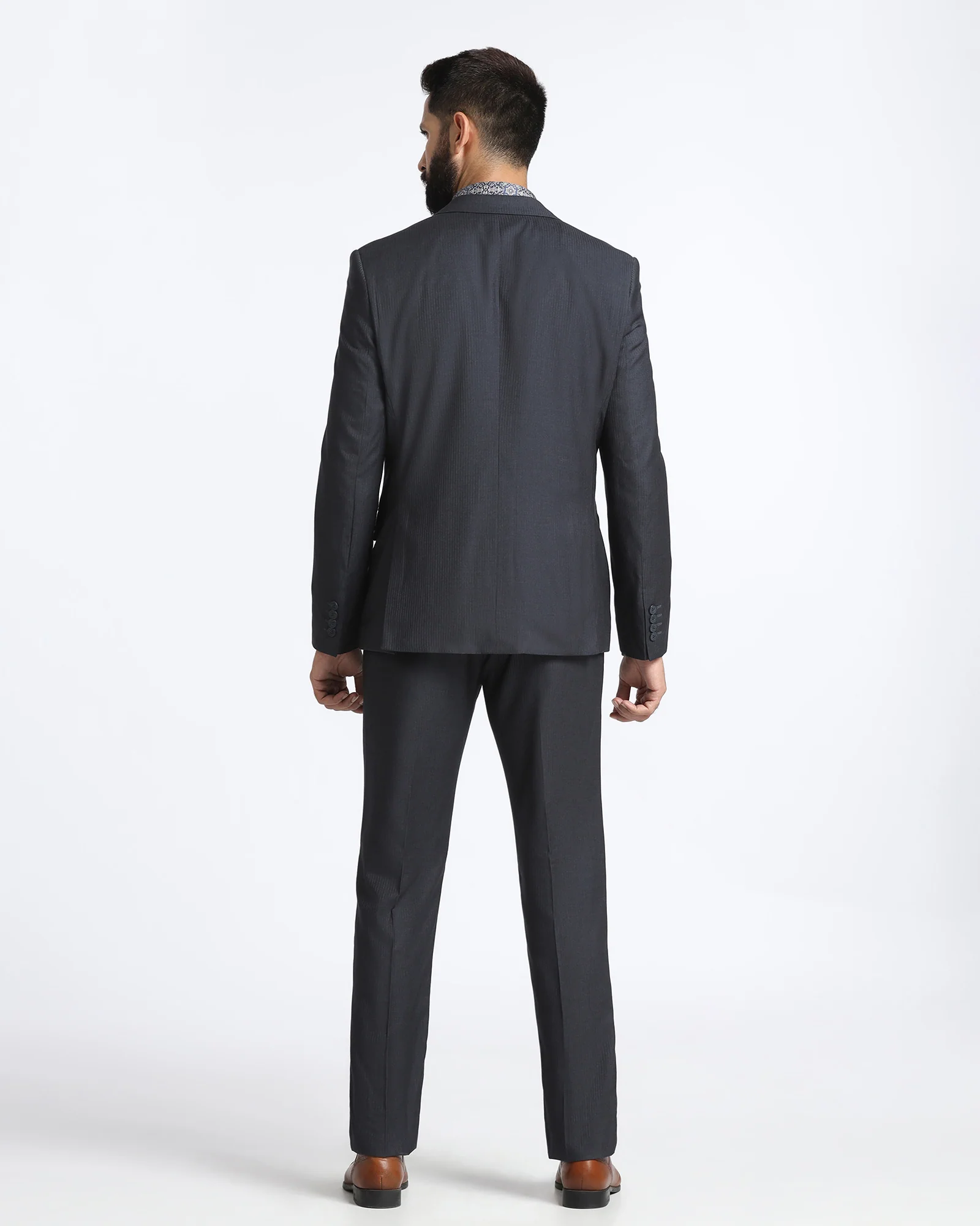 Grey Two Piece Stripe Suit - Jime - Image 2