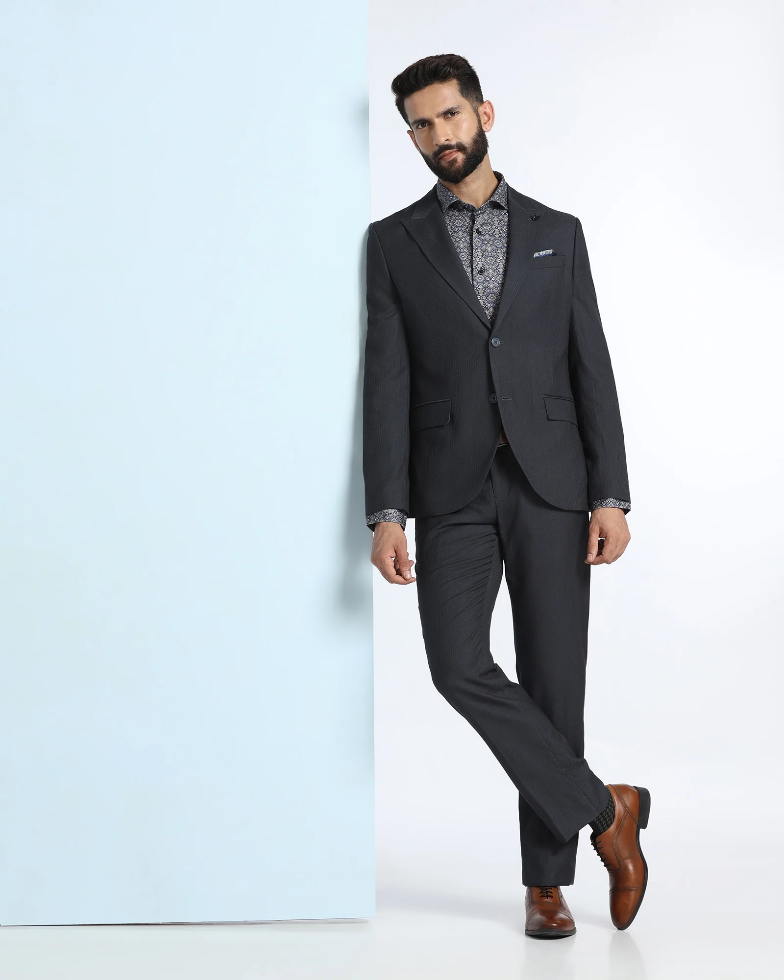Grey Two Piece Stripe Suit - Jime - Image 7