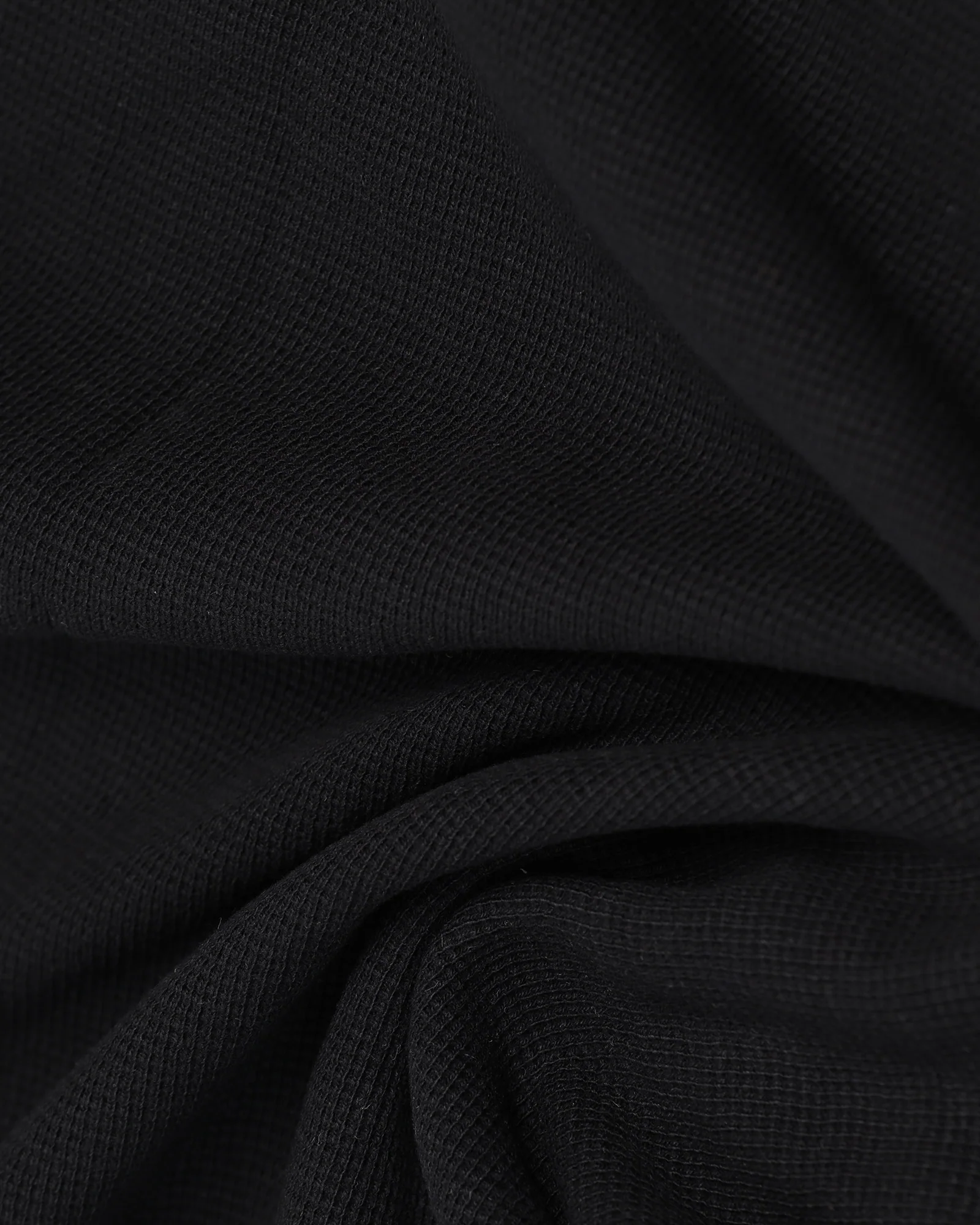Henley Collar Black Textured T-Shirt - Clark - Image 6