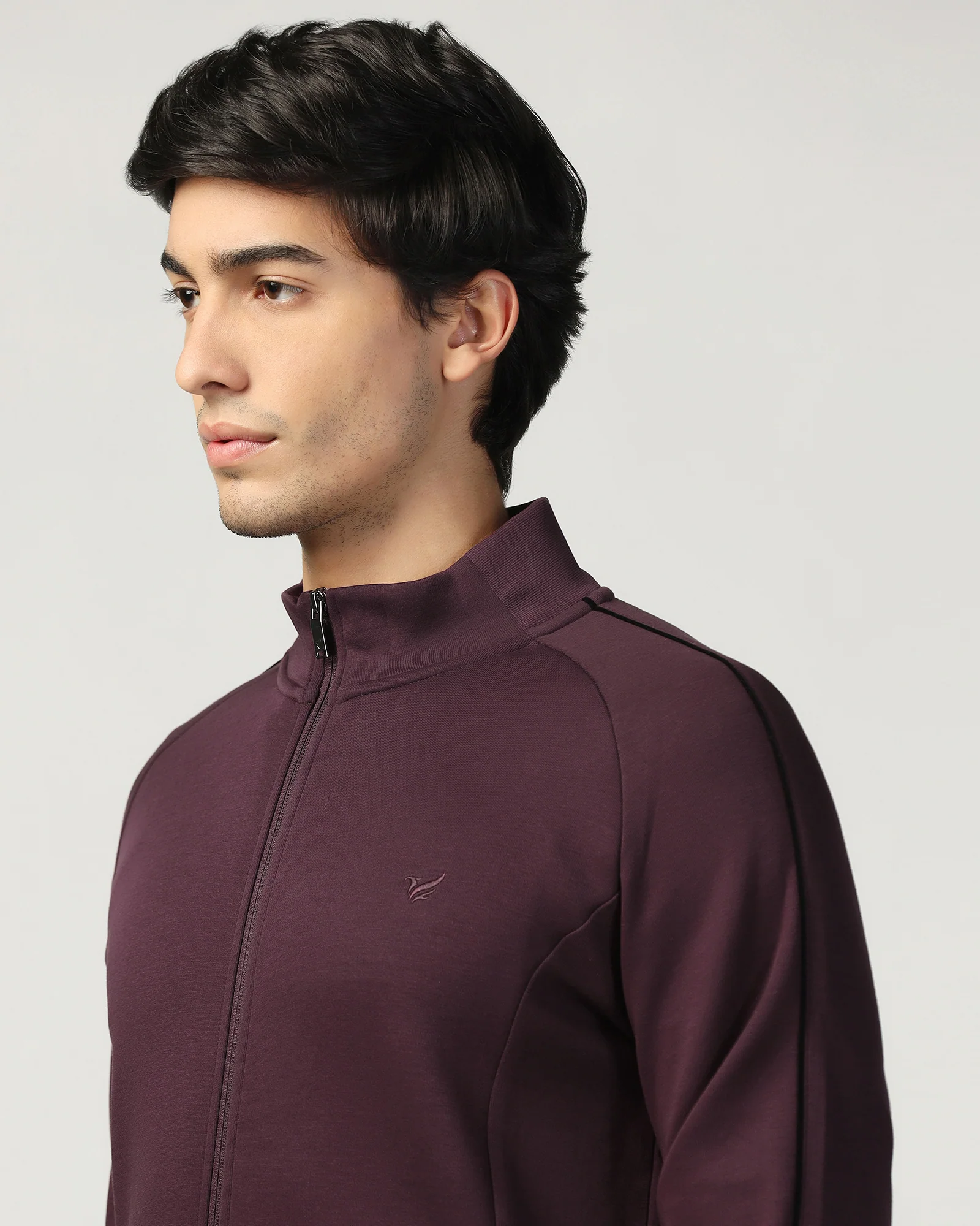 High Neck Fig Solid Sweatshirt - Decy - Image 4