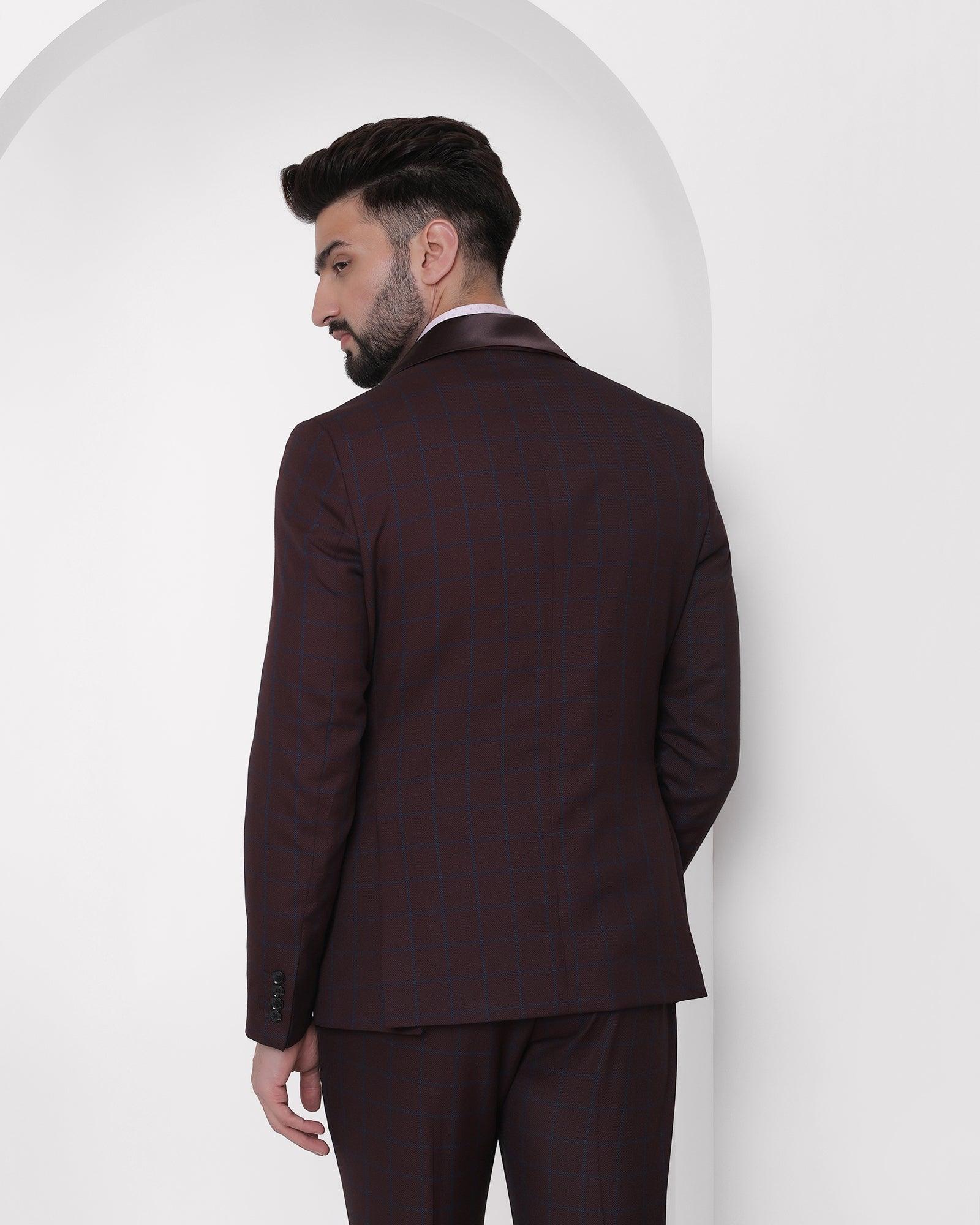 Multitude 6X Wine Check Formal Suit - Hildo - Image 2