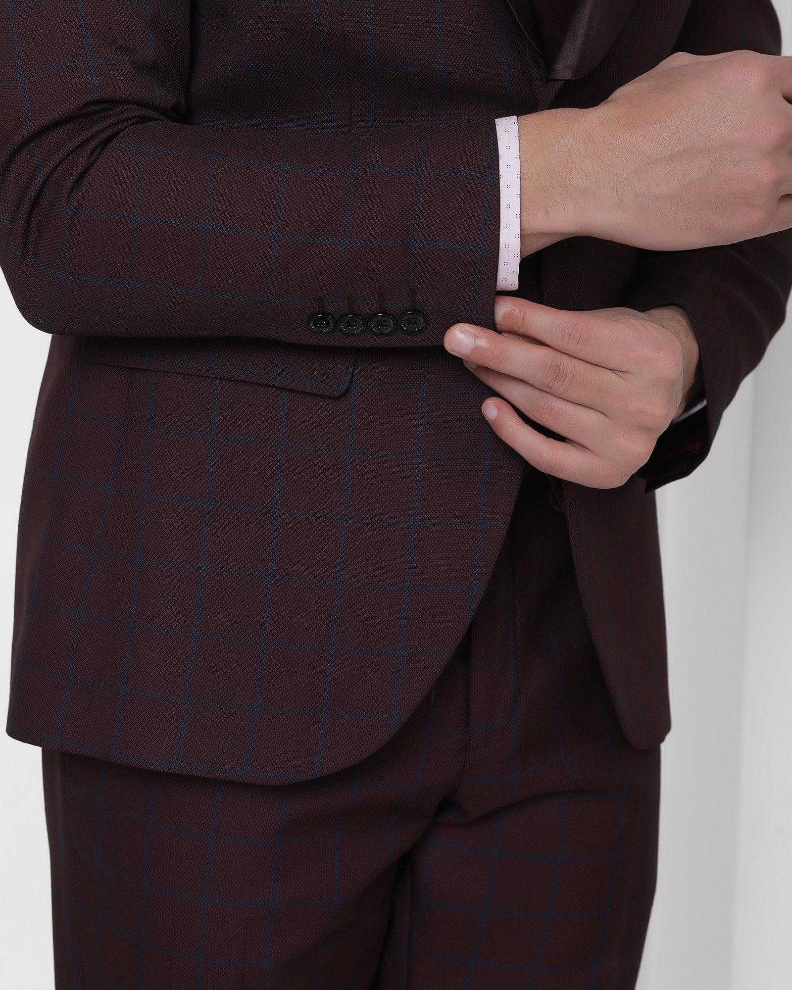 Multitude 6X Wine Check Formal Suit - Hildo - Image 6