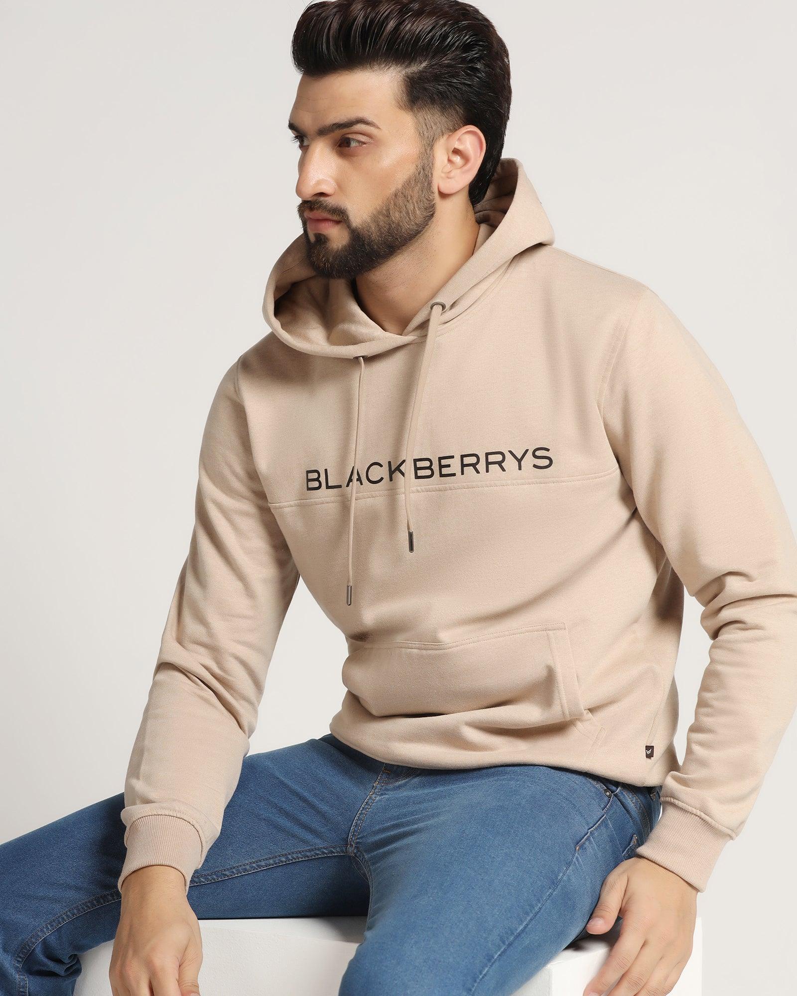 Hoodie Beige Melange Printed Sweatshirt - Jaquel - Image 6