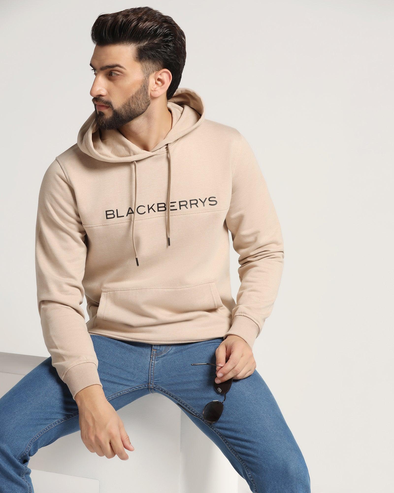 Hoodie Beige Melange Printed Sweatshirt - Jaquel - Image 7