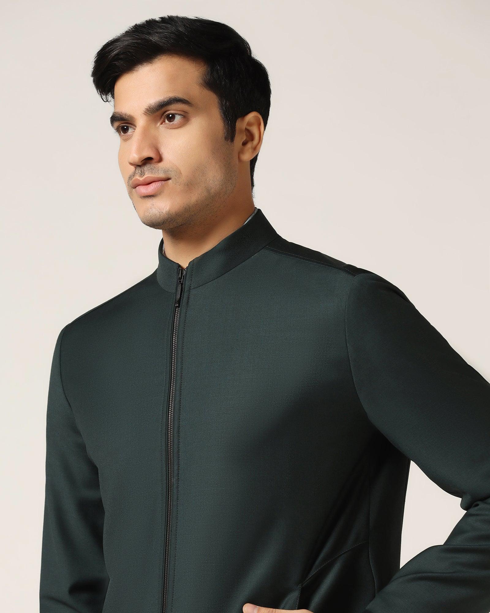 TechPro Green Solid Zipper Jacket - Zeno - Image 4