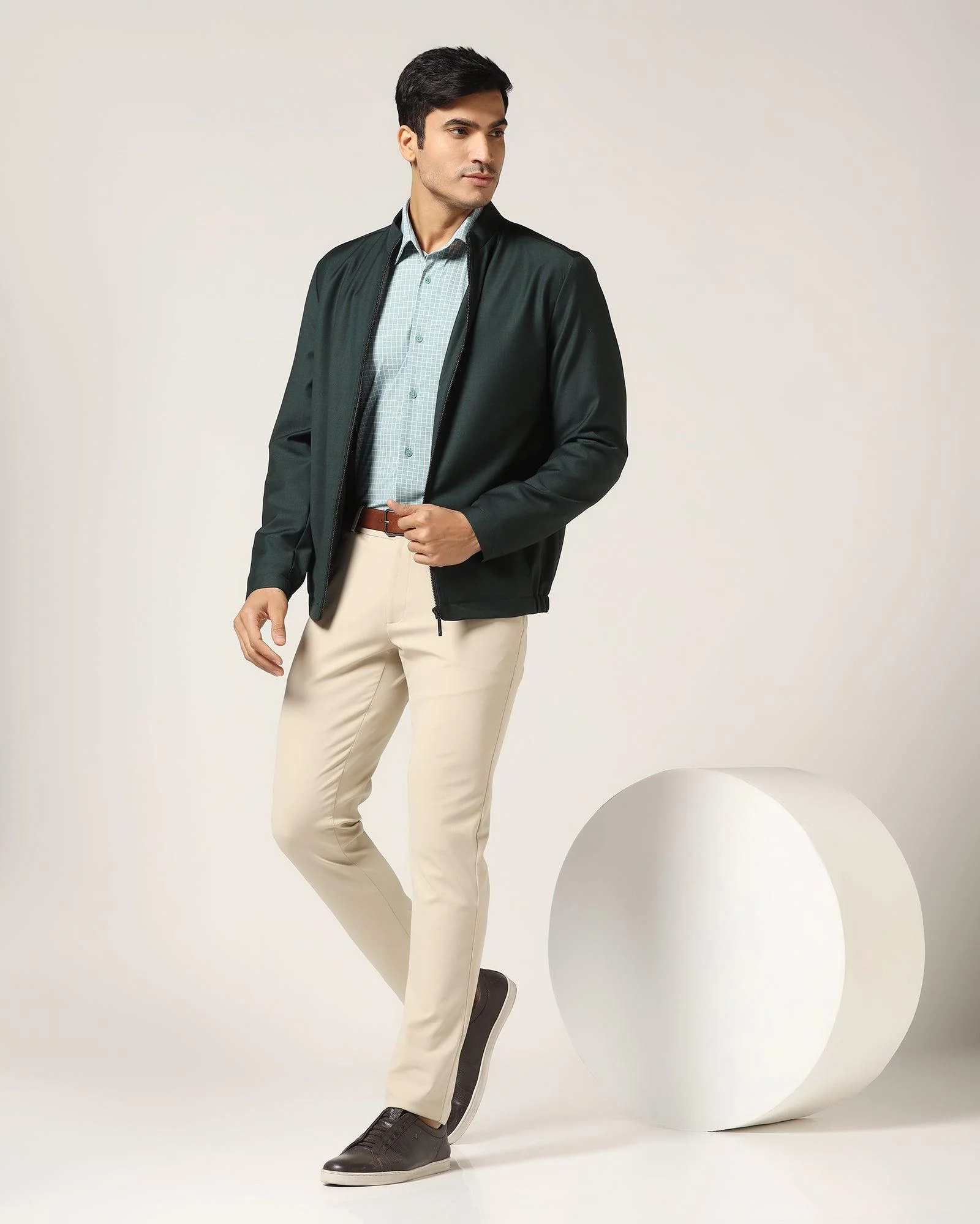 TechPro Green Solid Zipper Jacket - Zeno - Image 5