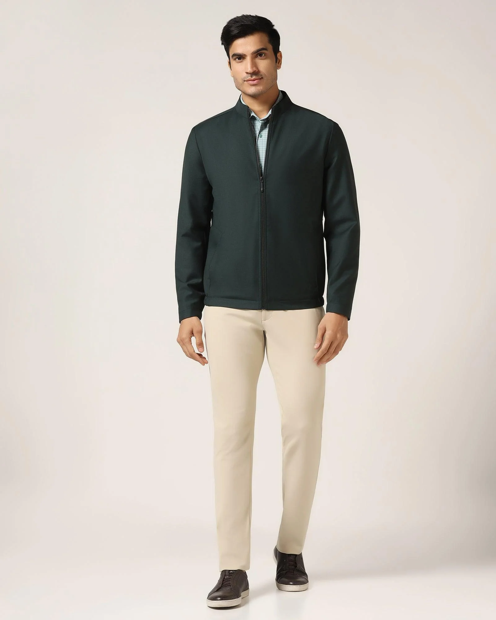 TechPro Green Solid Zipper Jacket - Zeno - Image 6