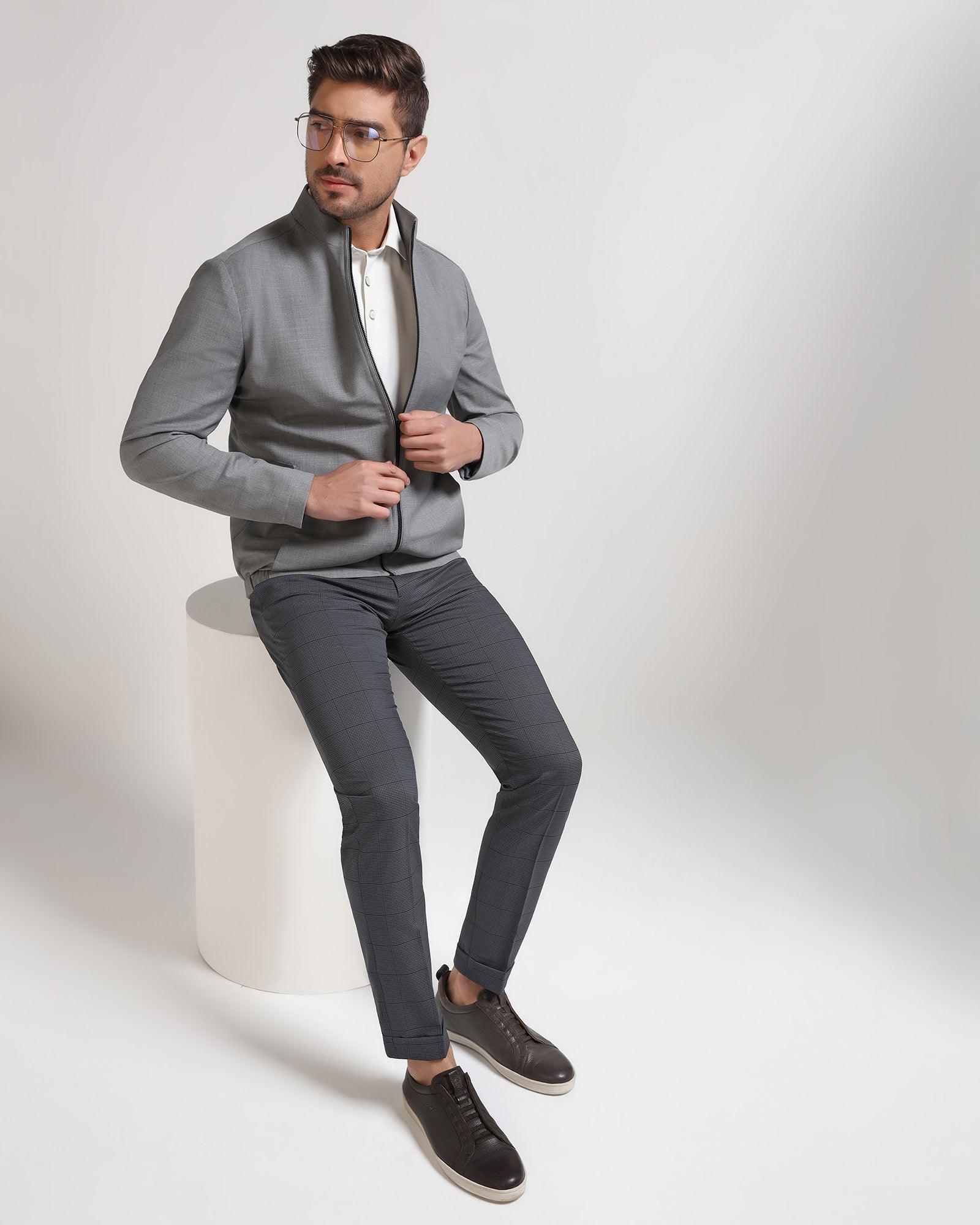 TechPro Grey Solid Zipper Jacket - Zeno - Image 5