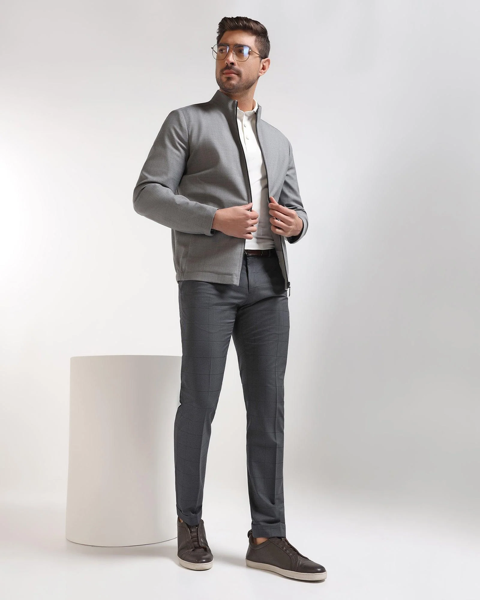 TechPro Grey Solid Zipper Jacket - Zeno - Image 7