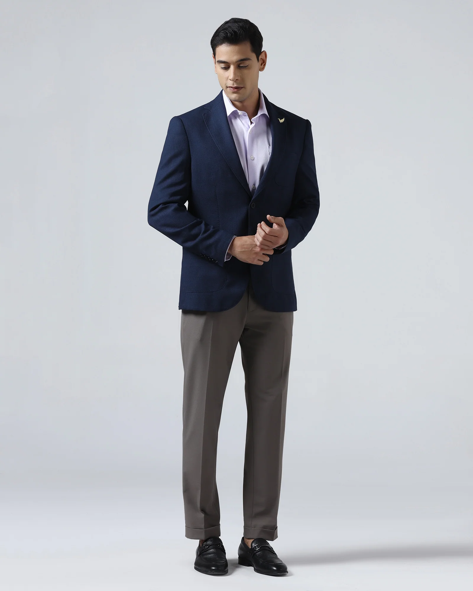 Indigo Luxe Solid Blazer - Randal - Image 3