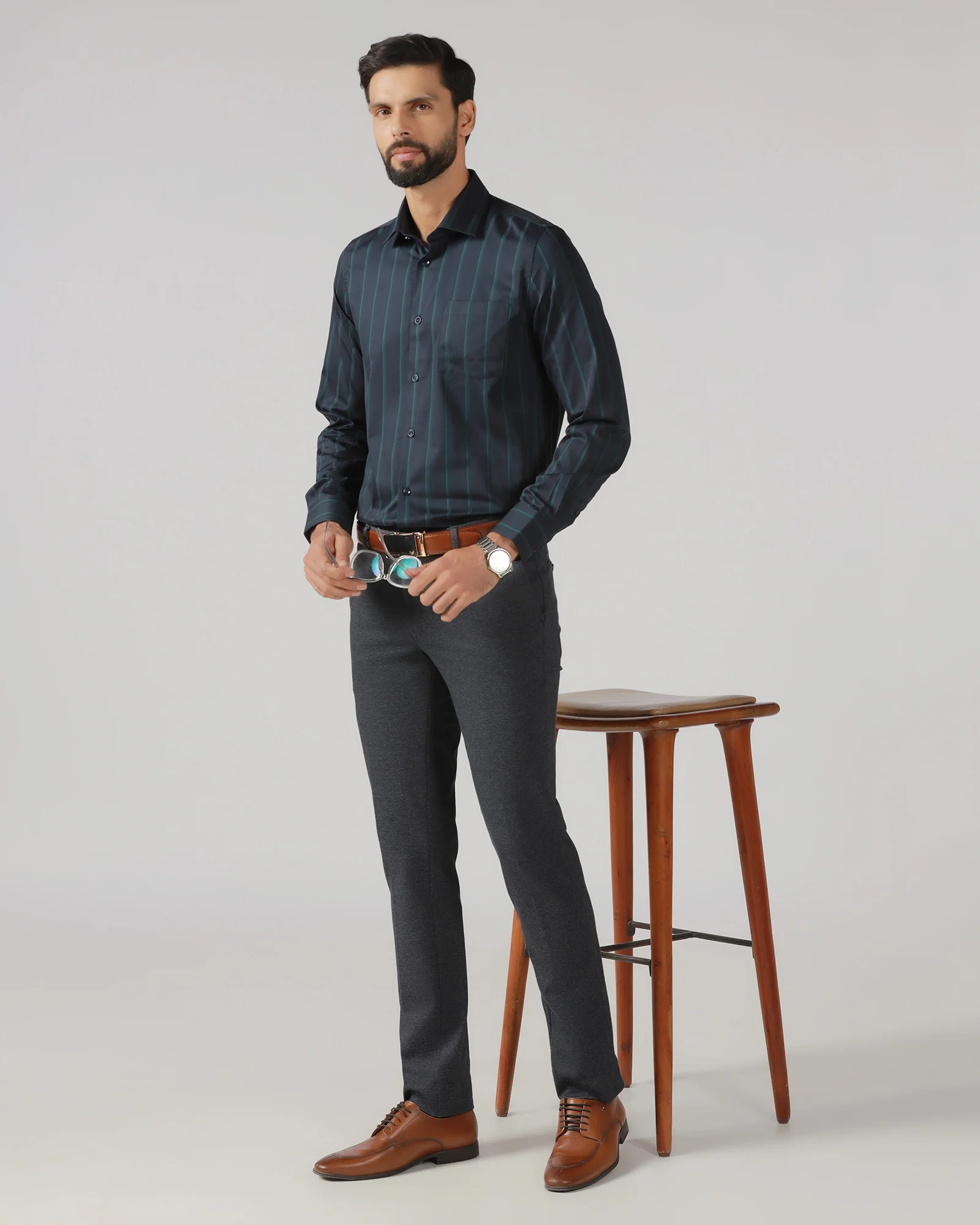 Indigo Solid Trouser - Chardonnay - Image 5