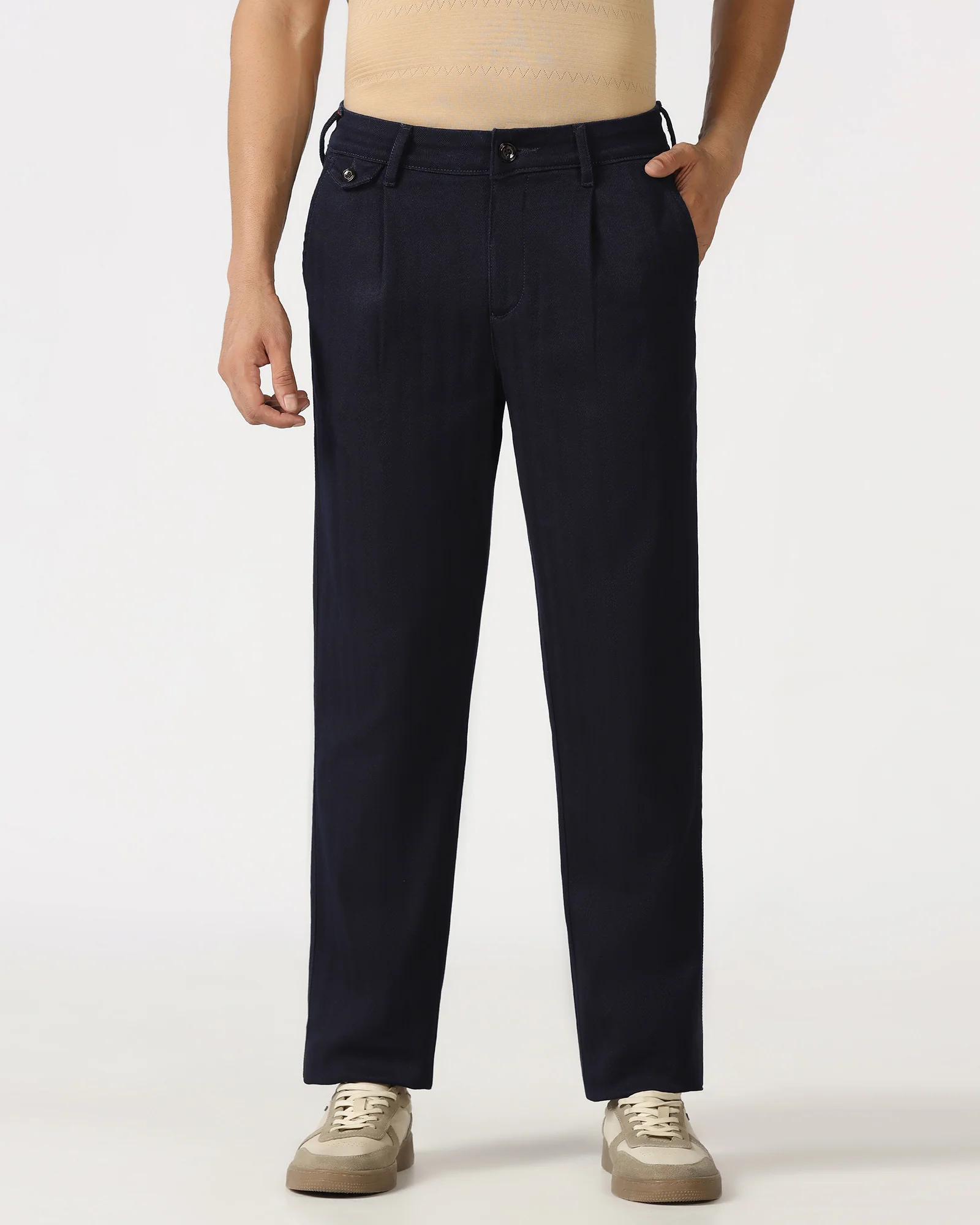 Indigo Super Clean Pleated Comfort Fit Jeans - Cora - Image 3