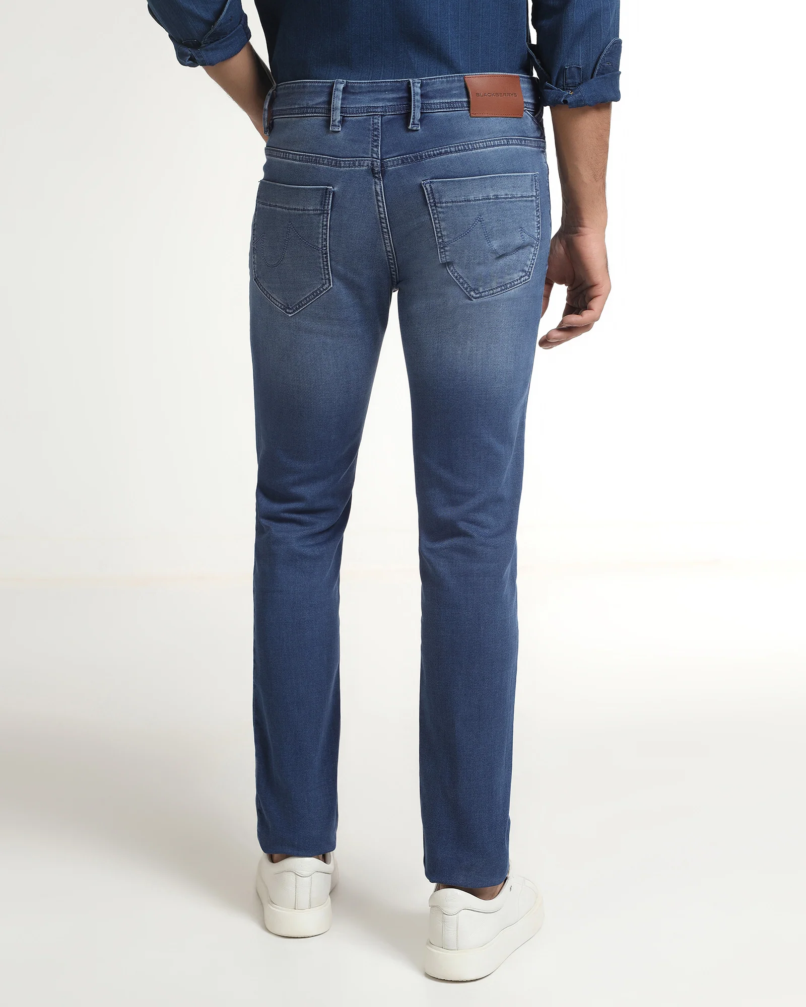 Indigo Ultrasoft Slim Fit Jeans - Franz - Image 2