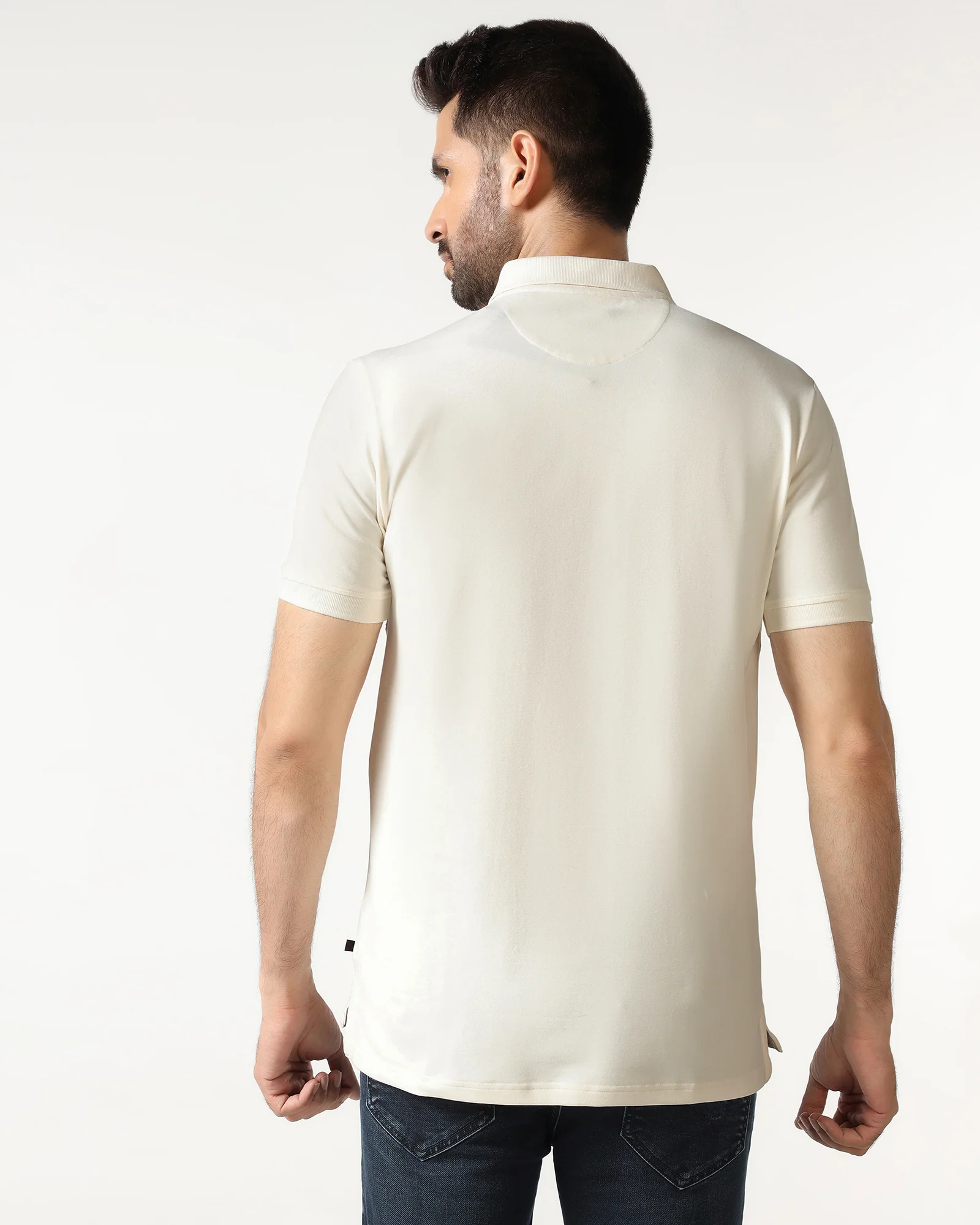 Ivory White Solid Polo - Grand - Image 2