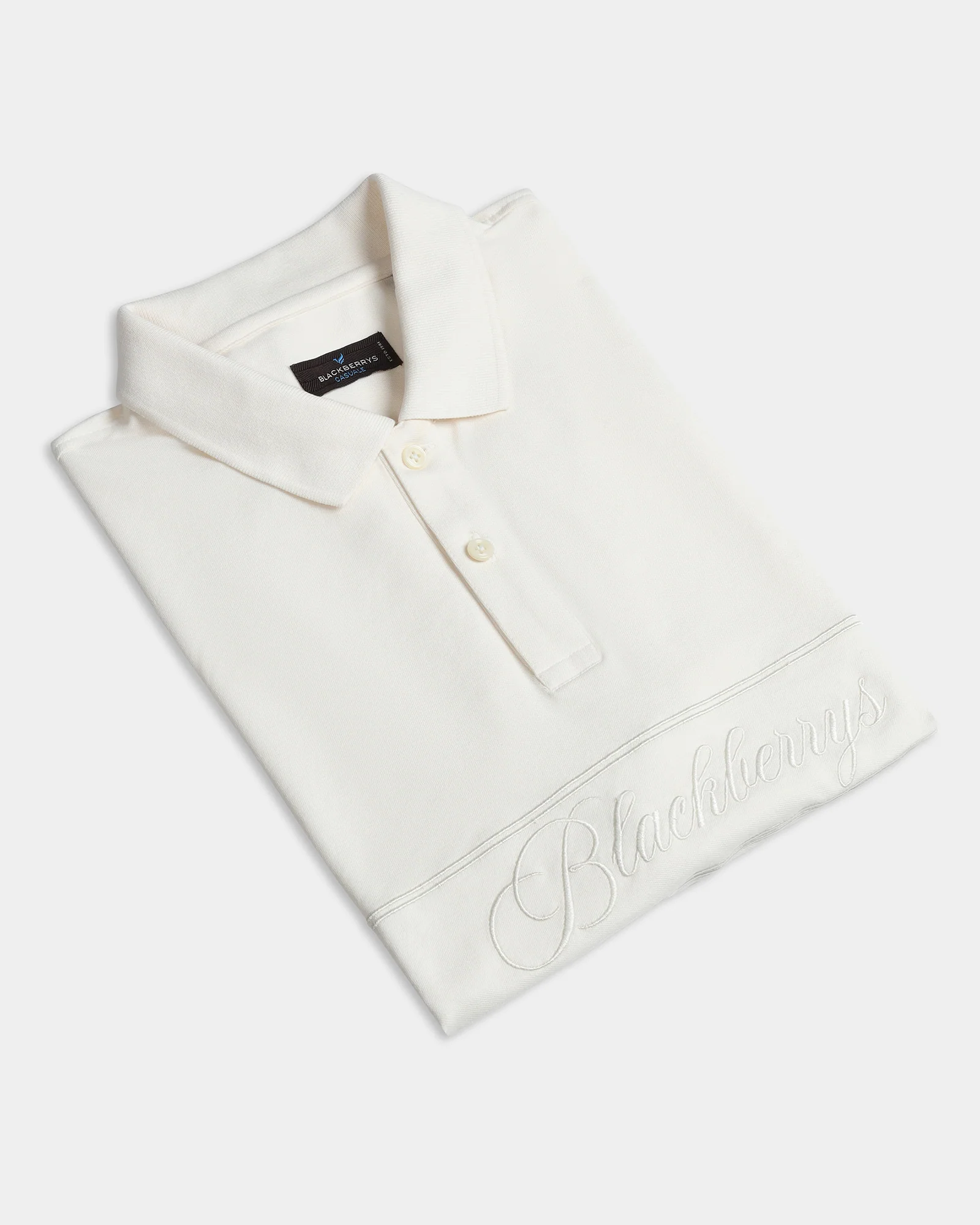 Ivory White Solid Polo - Grand - Image 5