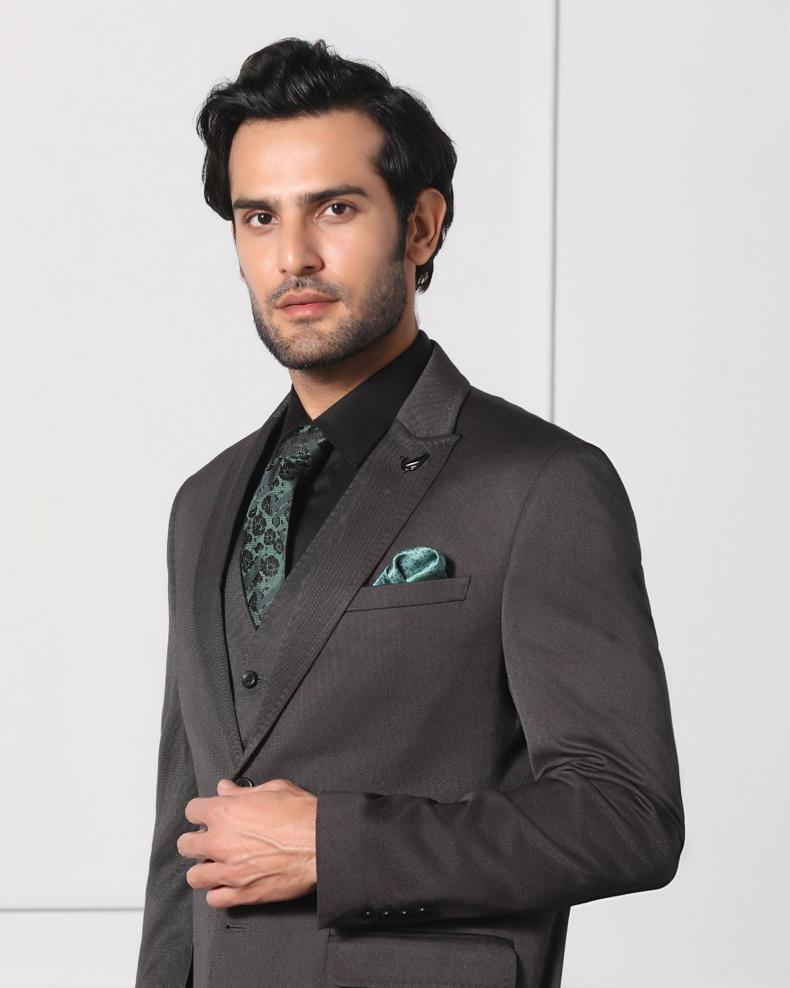 Must Haves Three Piece Grey Solid Formal Suit - Jaguar - Image 8