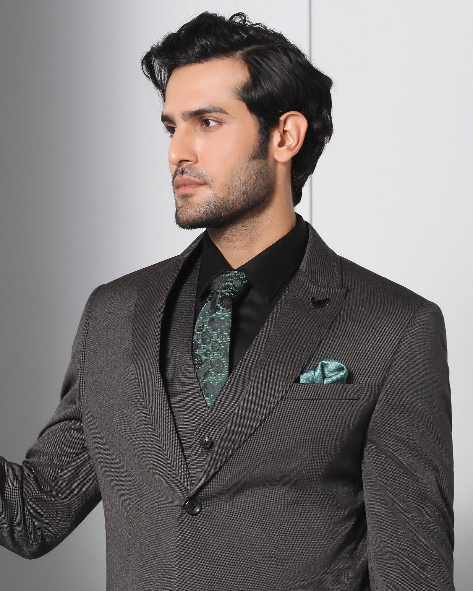 Must Haves Three Piece Grey Solid Formal Suit - Jaguar - Image 9