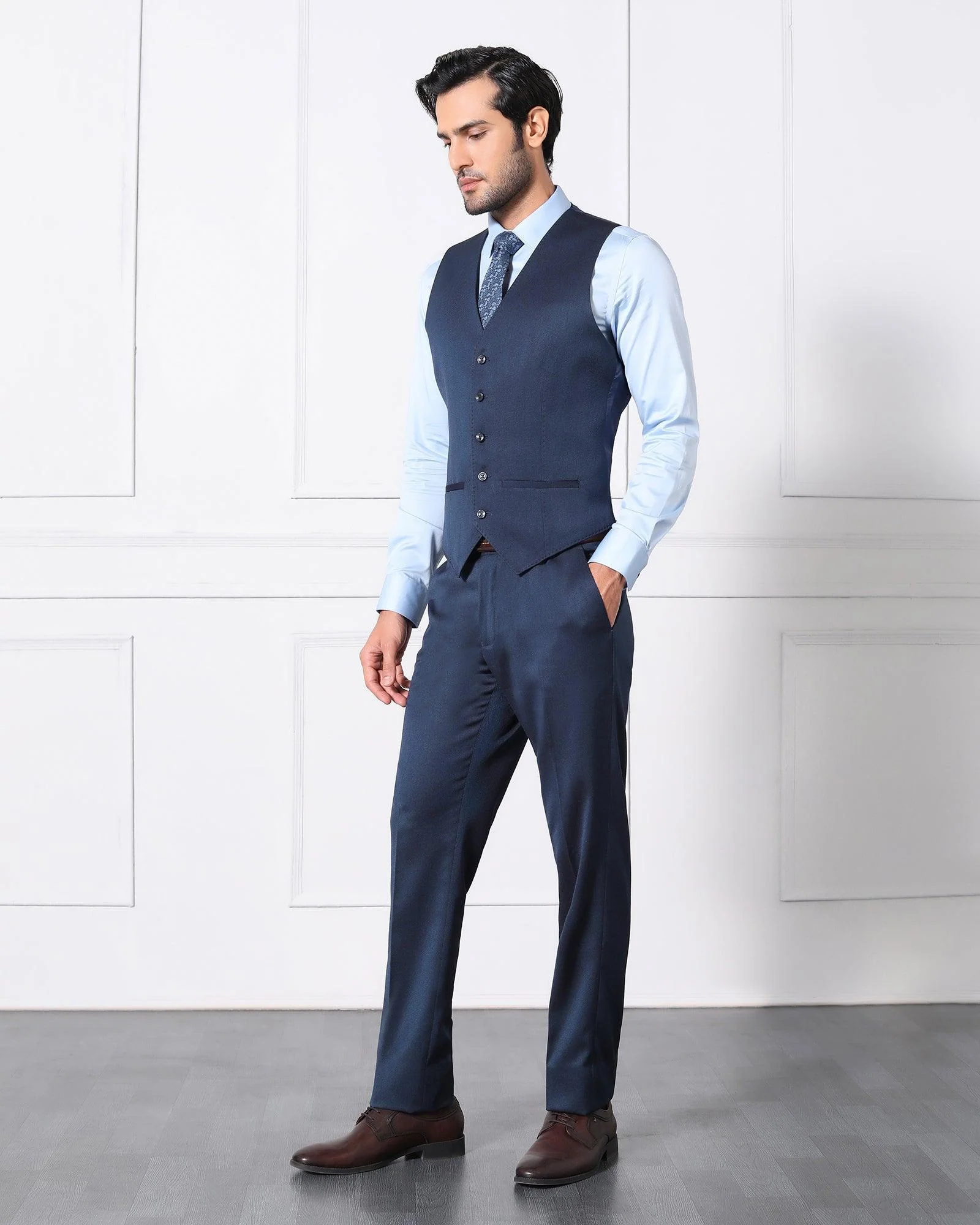 Must Haves Three Piece Midnight Navy Solid Formal Suit - Jaguar - Image 6