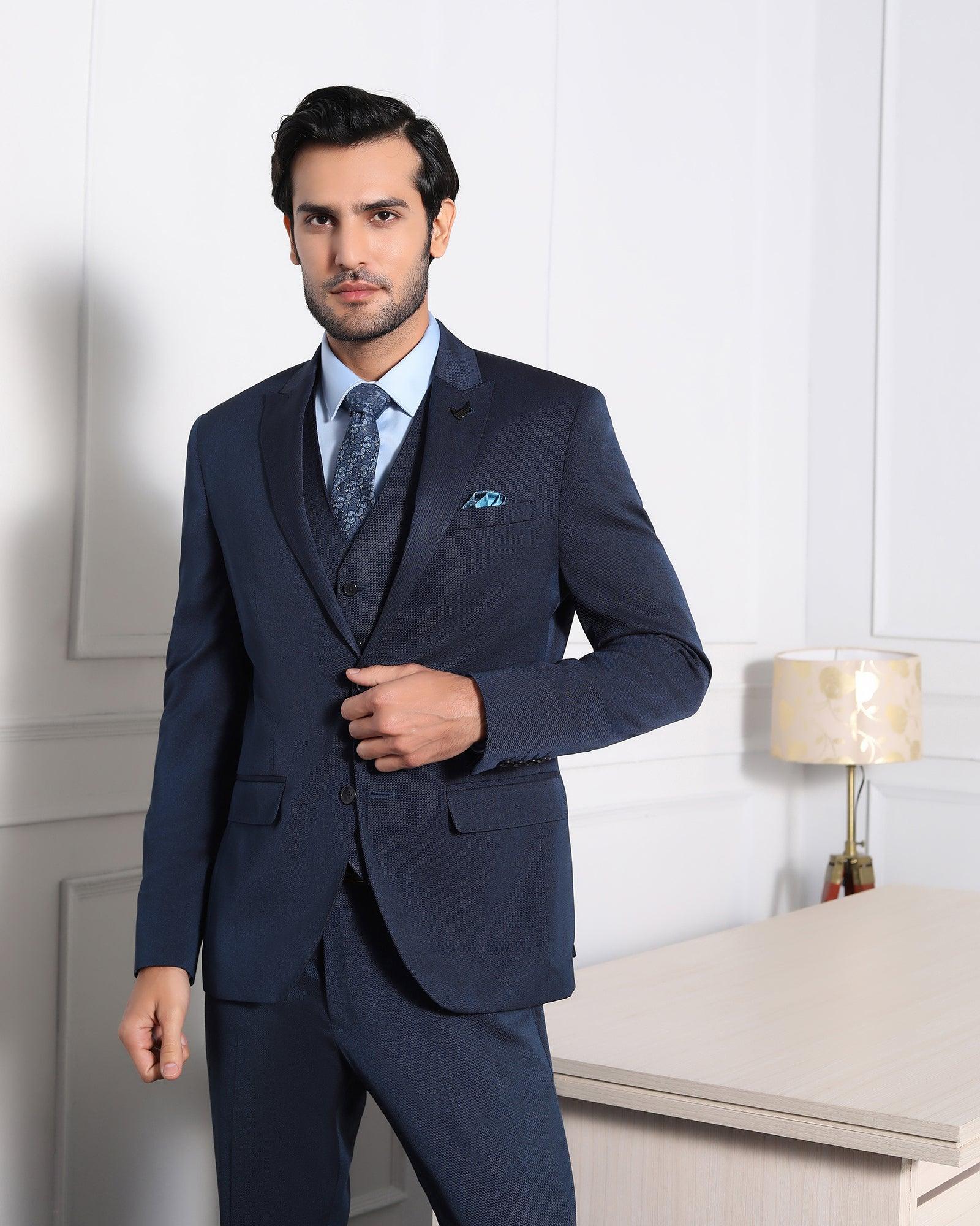 Must Haves Three Piece Midnight Navy Solid Formal Suit - Jaguar - Image 9