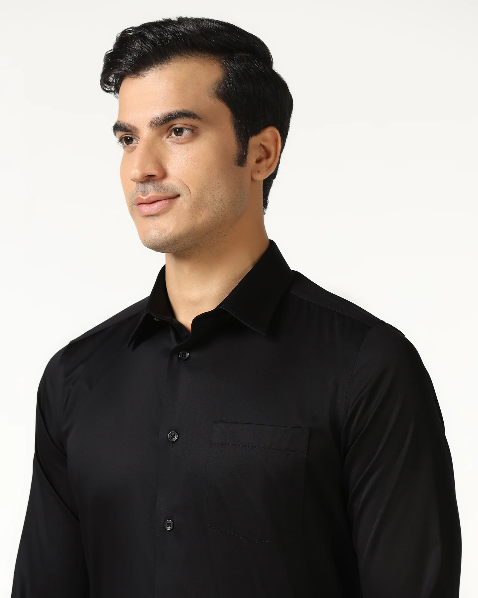 Jet Black Non Iron Solid Shirt - Sailor - Image 4
