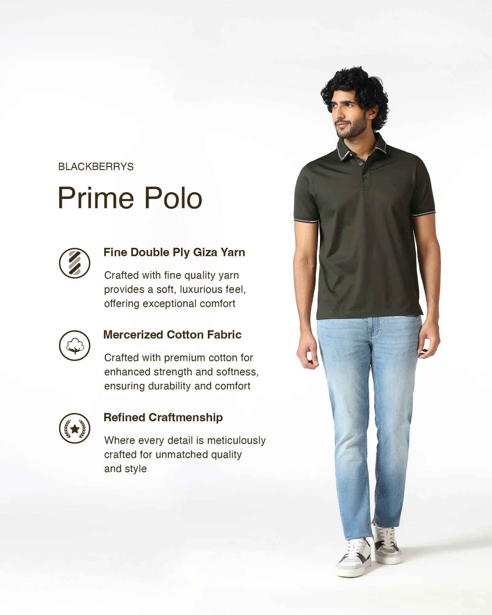 Kelp Solid Polo - Mond - Image 3