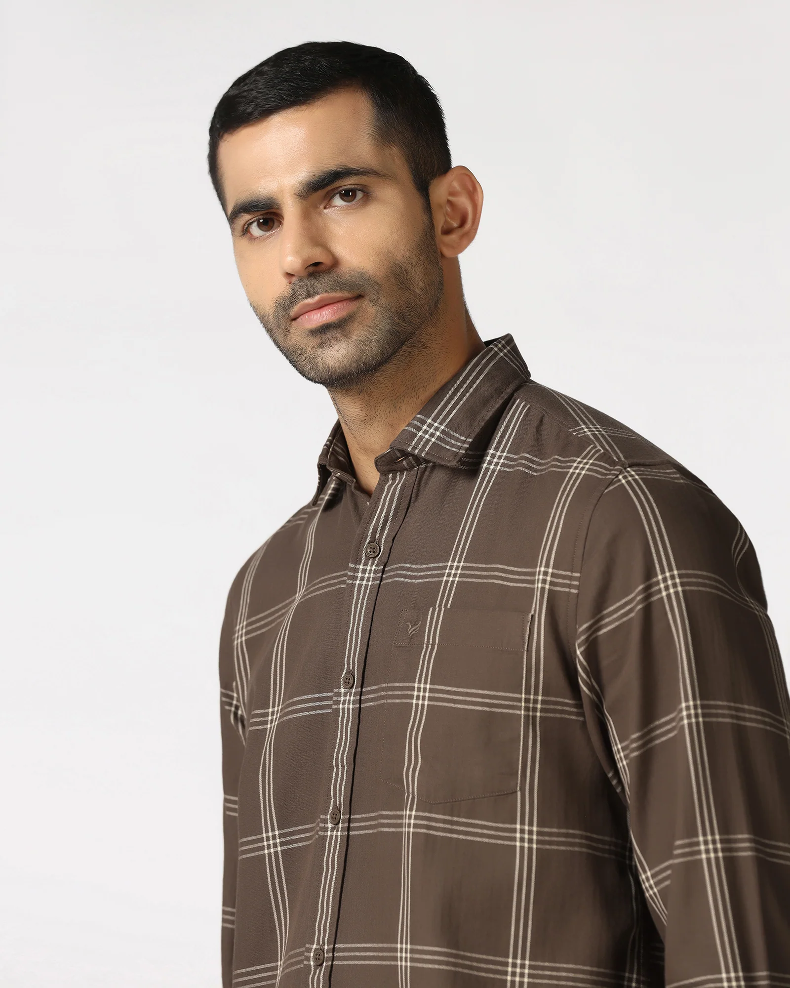 Khaki Check Shirt - Artem - Image 4