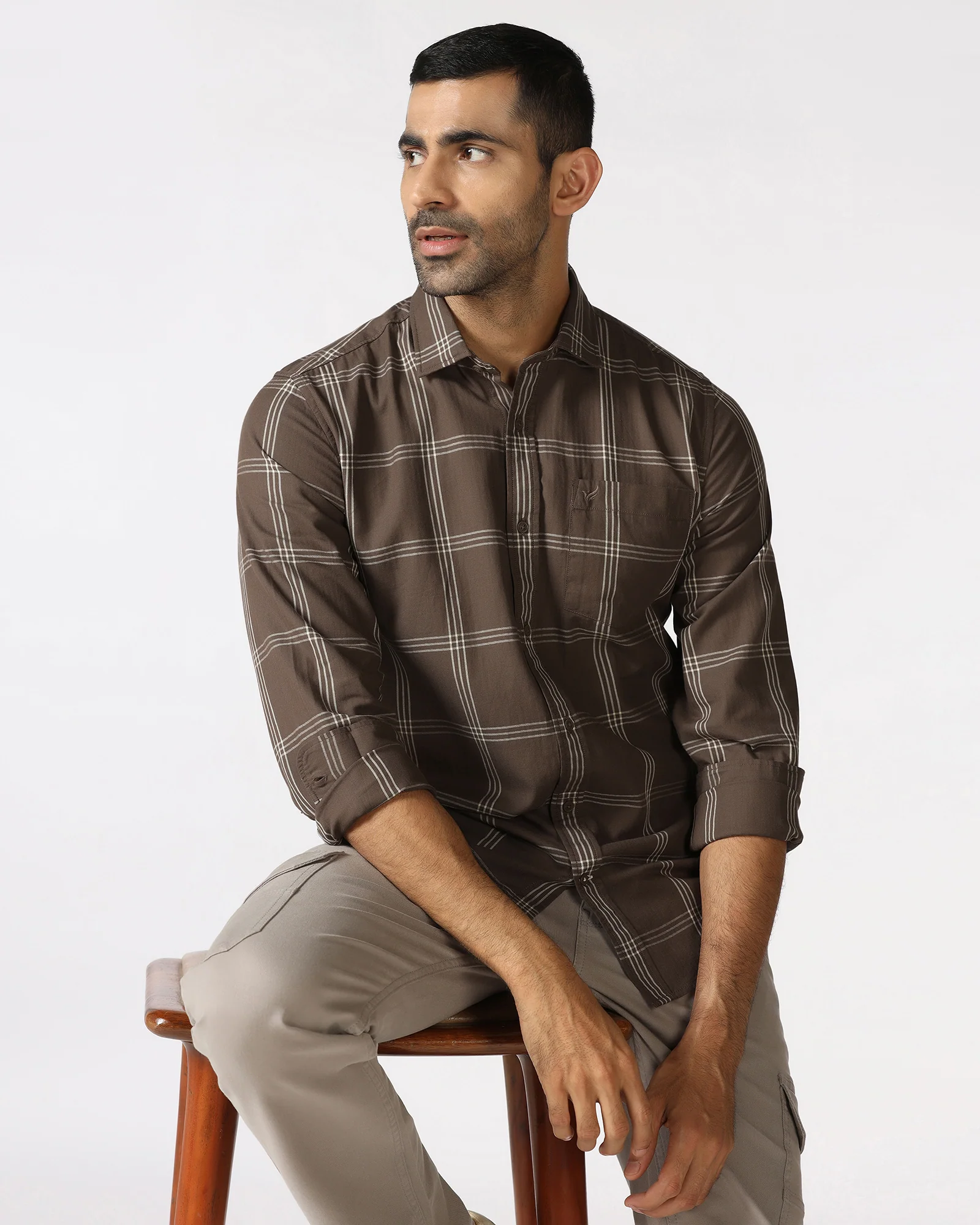 Khaki Check Shirt - Artem - Image 7