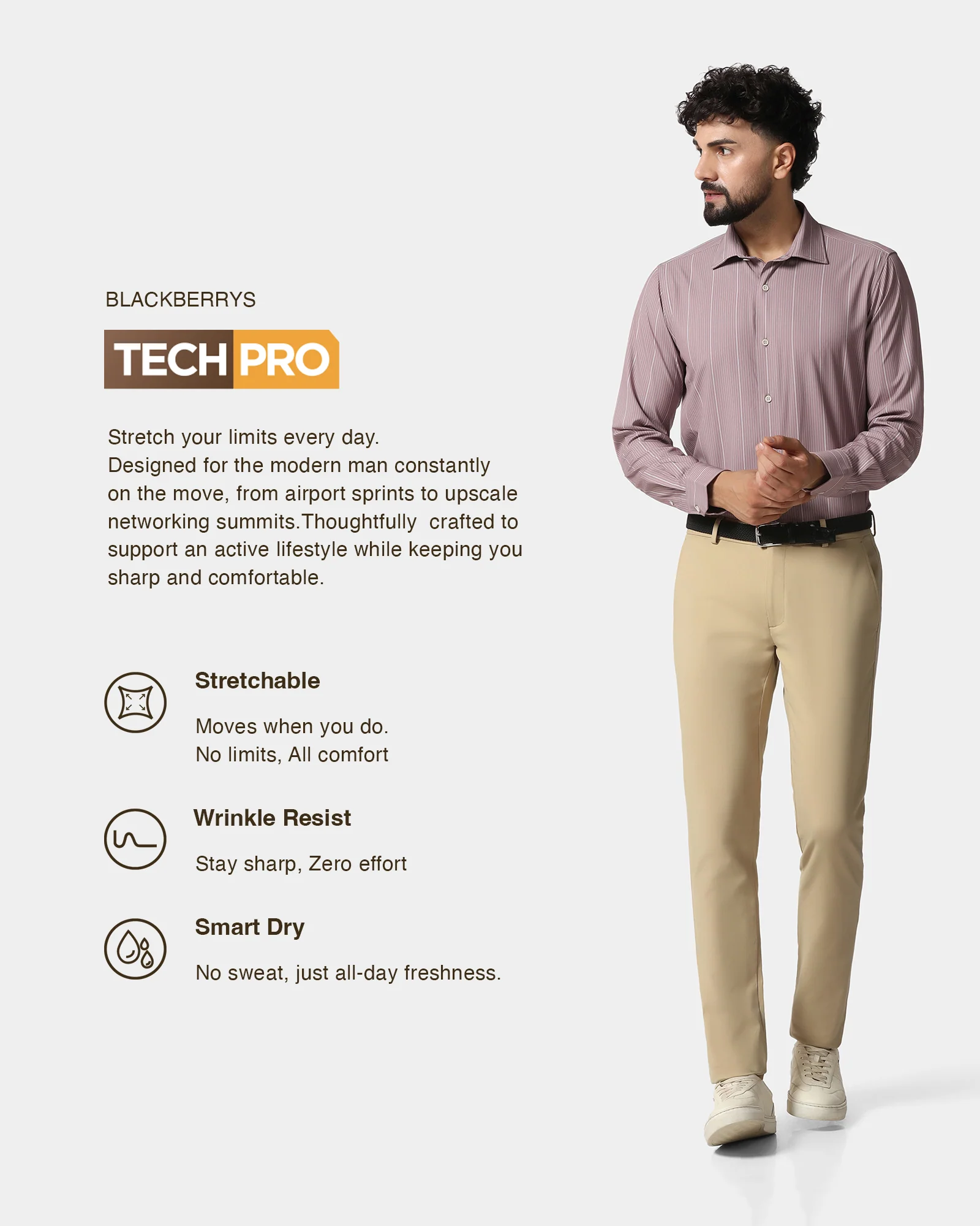 Khaki TechPro Textured Khakis - Sandy - Image 3