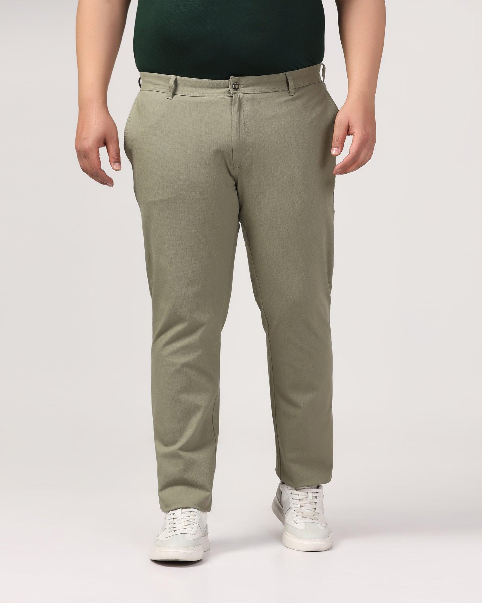 Slim Fit B-91 Casual Olive Solid Khakis - Kiler - Image 7