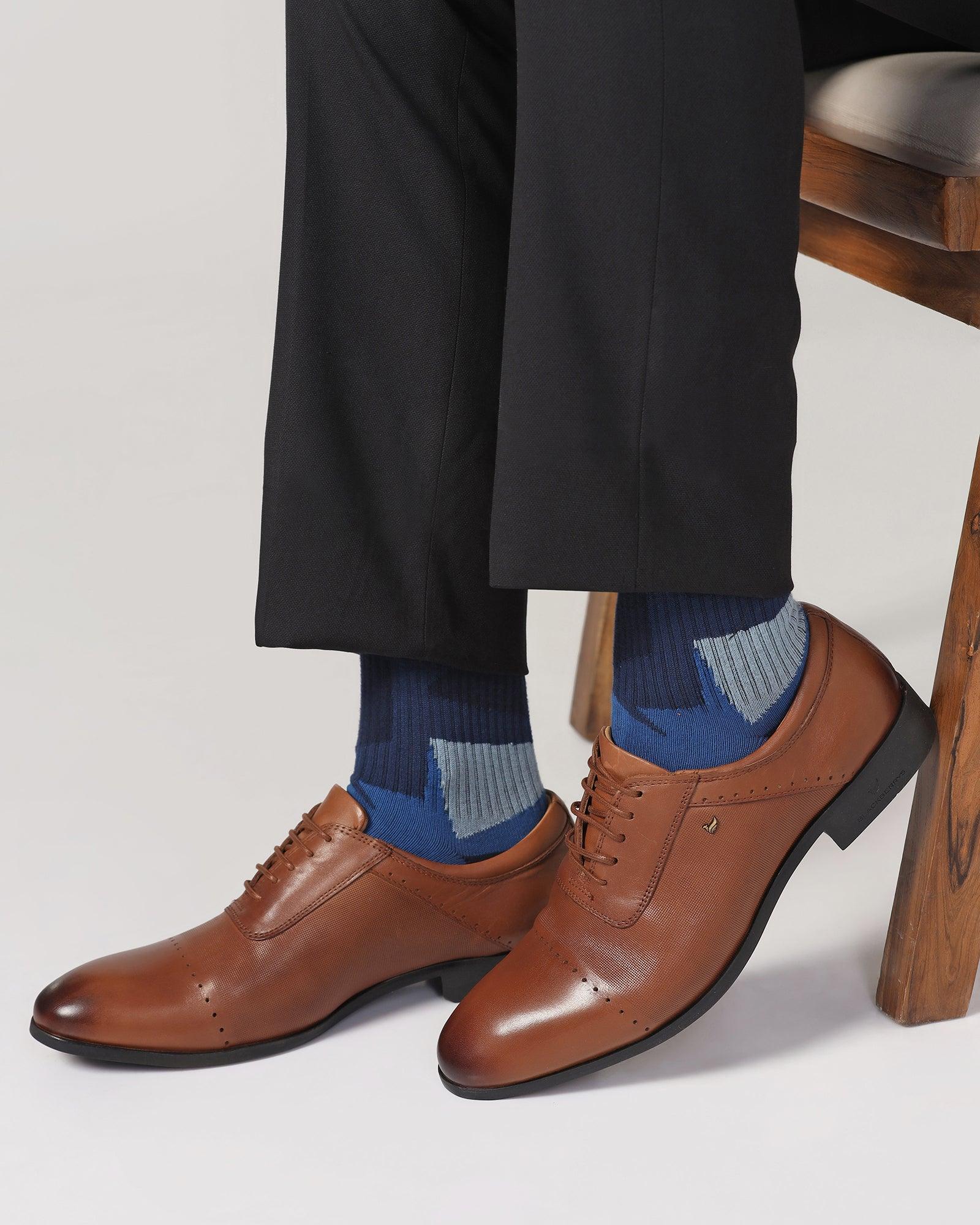 Must Haves Leather Tan Textured Oxford Shoes - Kiwi - Image 7
