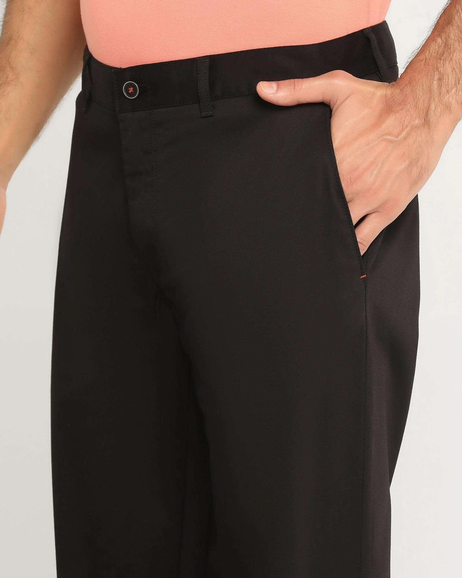 Slim Comfort B-95 Casual Knight Black Solid Khakis - Kolt - Image 4