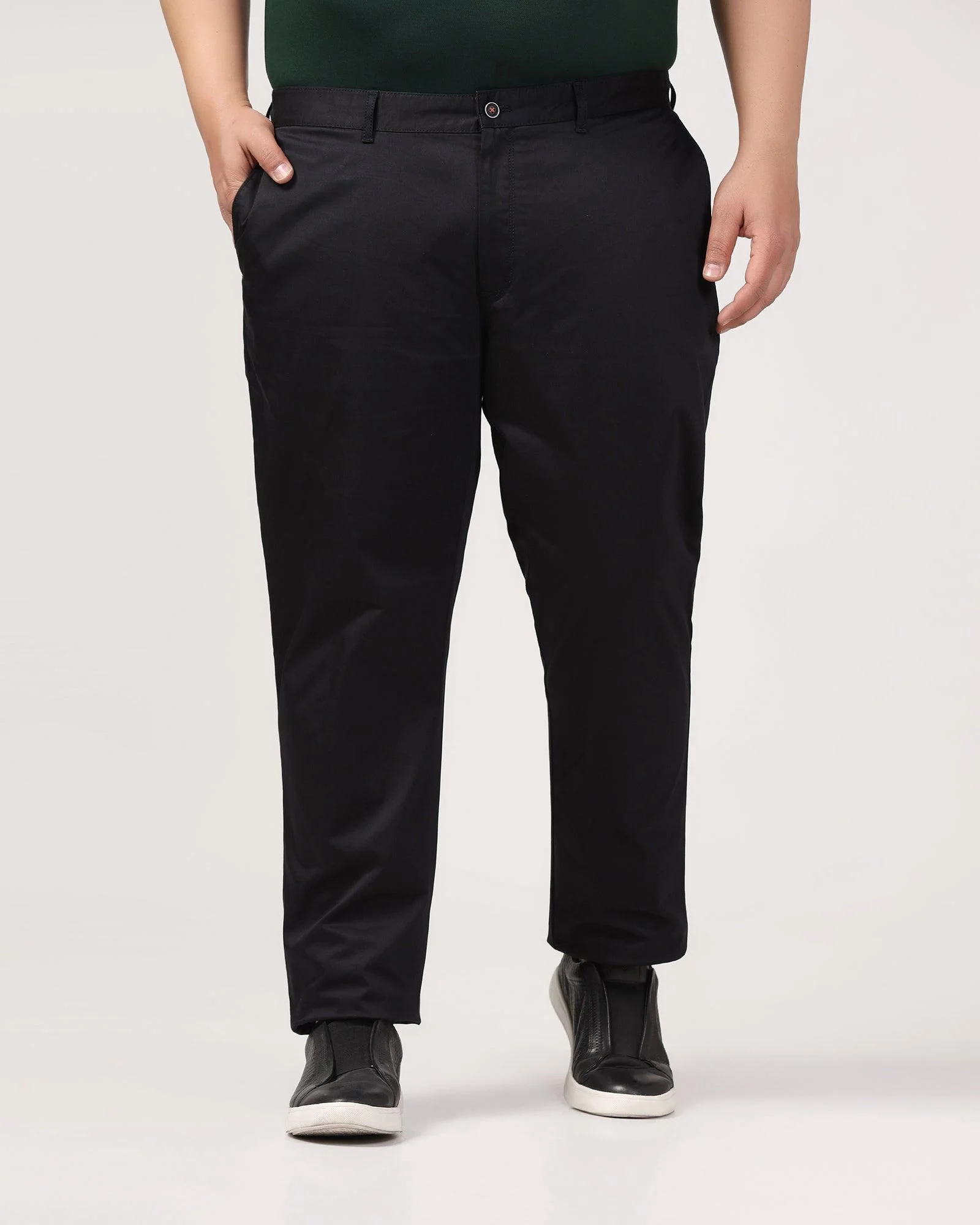 Slim Comfort B-95 Casual Knight Black Solid Khakis - Kolt - Image 7