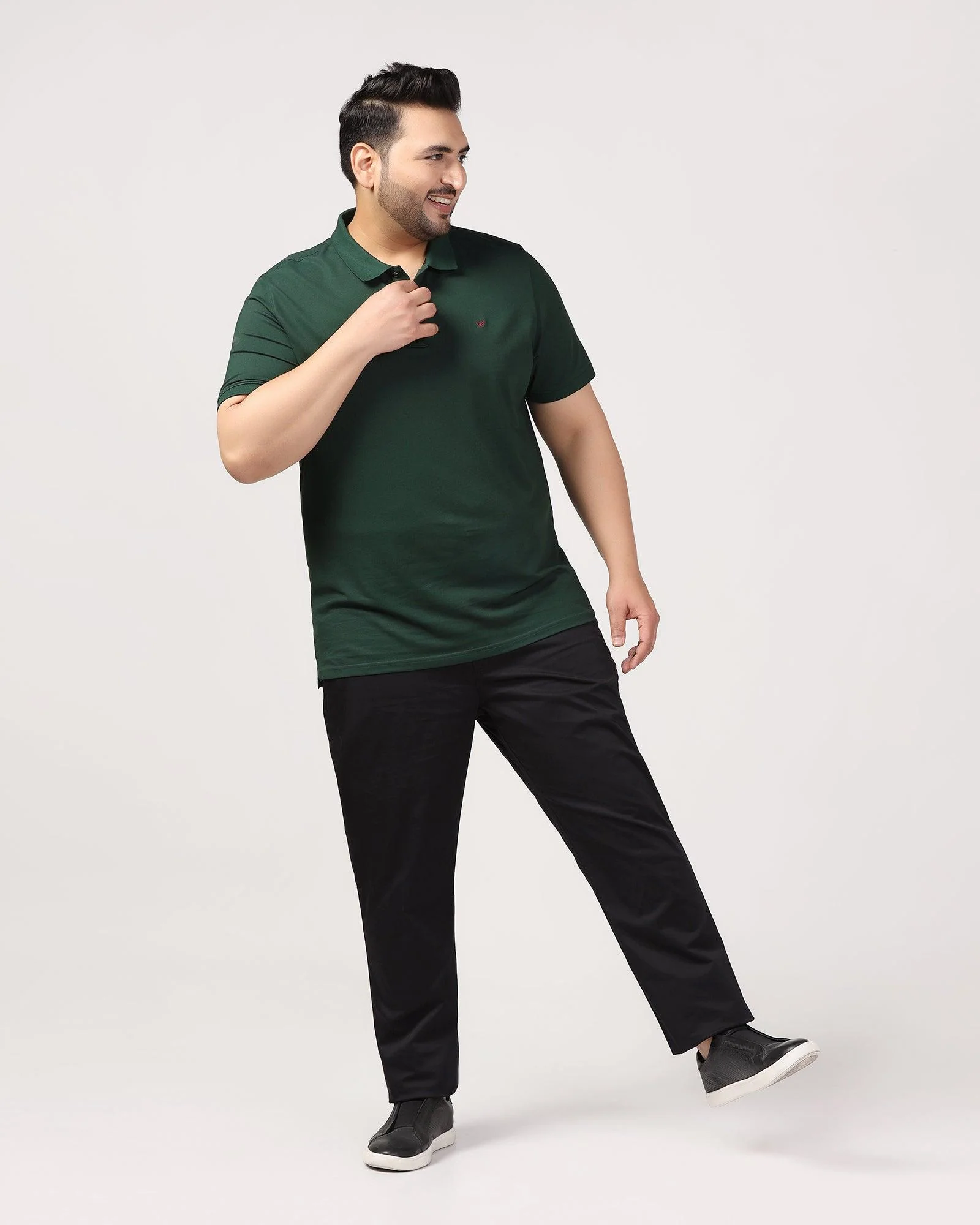 Slim Comfort B-95 Casual Knight Black Solid Khakis - Kolt - Image 9