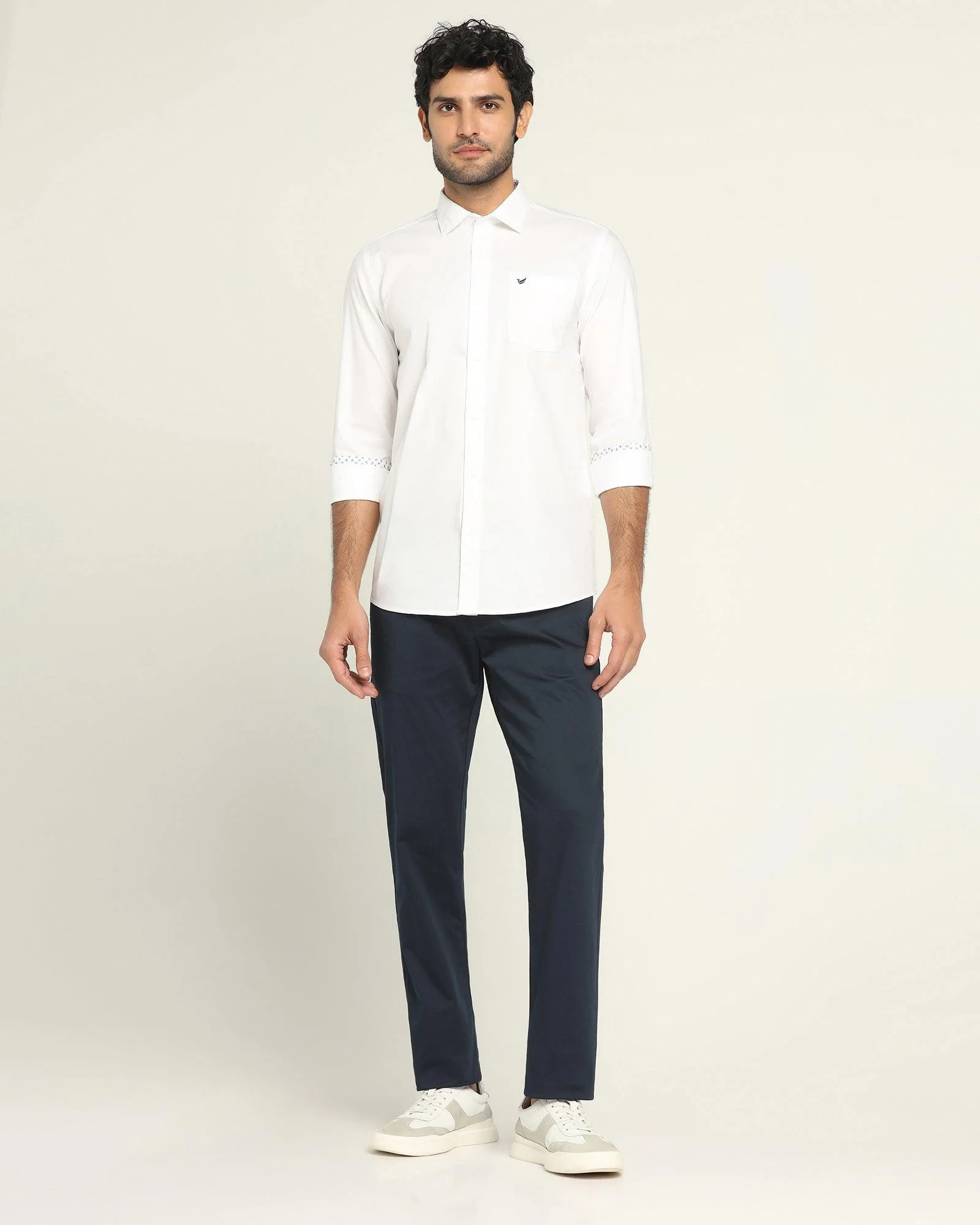 Slim Comfort B-95 Casual Twilight Navy Solid Khakis - Kolt